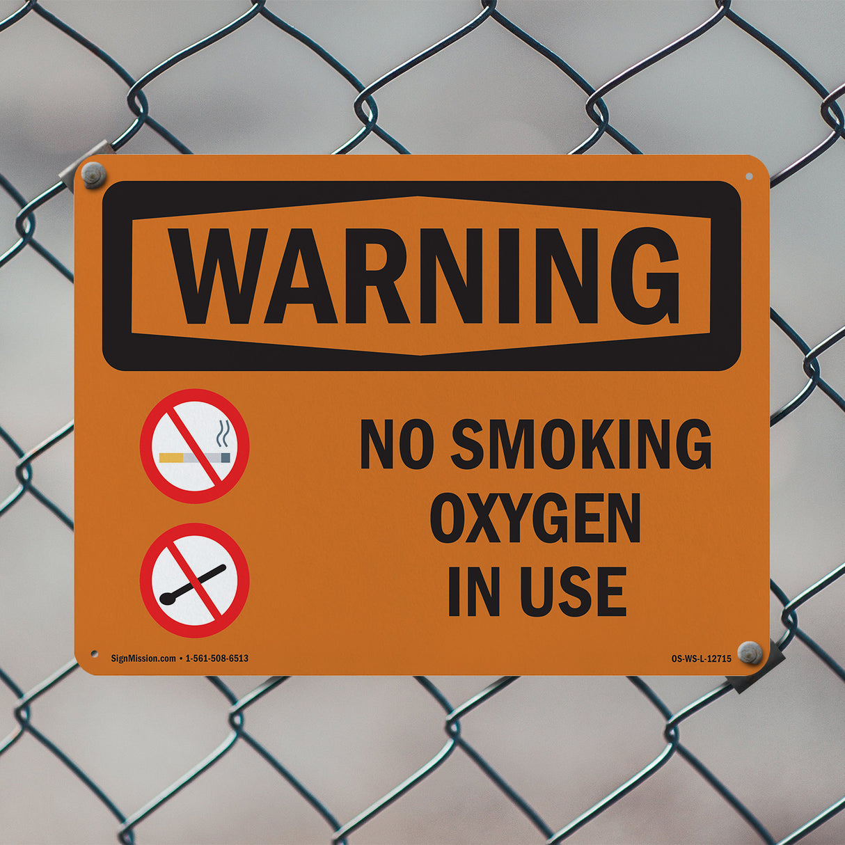 No Smoking Oxygen In Use Bilingual