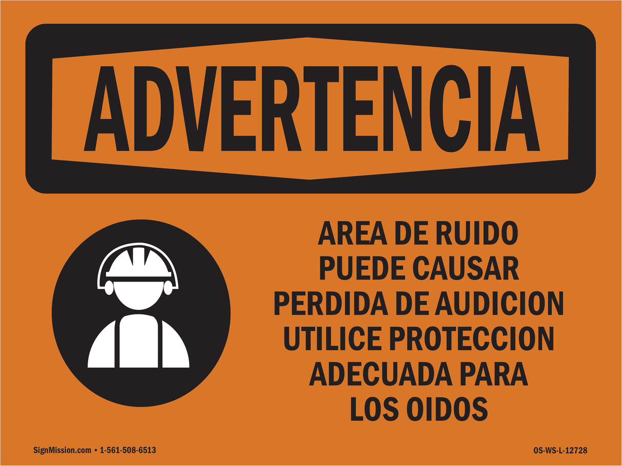 Noise Area Use Ear Protection Spanish