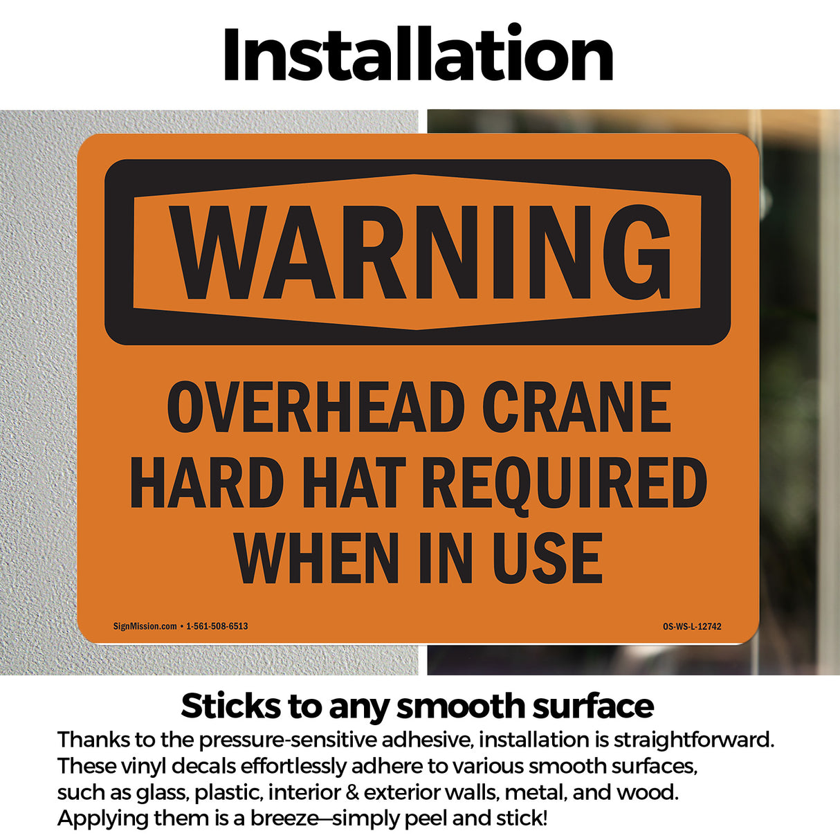 Overhead Crane Hard Hat Required