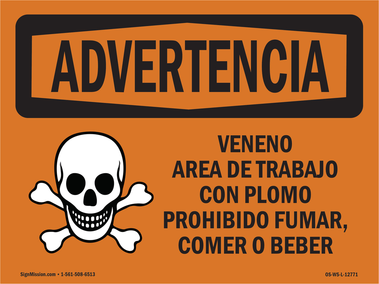 Poison Lead Work Area No Smoking Eating