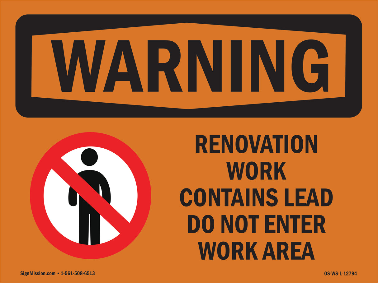 Renovation Work Contains Lead Do Not Enter