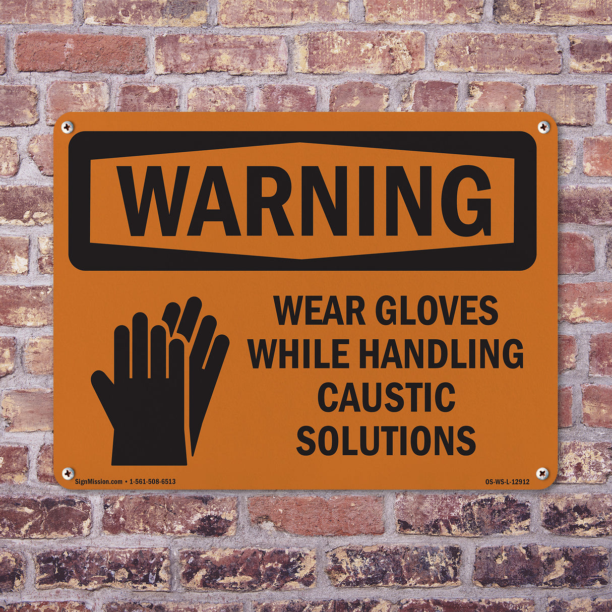 Wear Gloves Handling Caustic Solutions