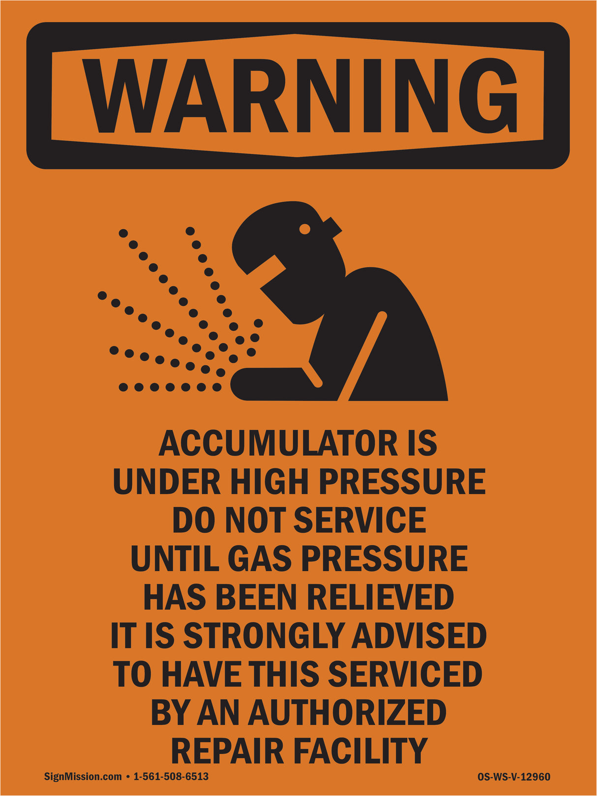 Accumulator Is Under High Pressure With Symbol
