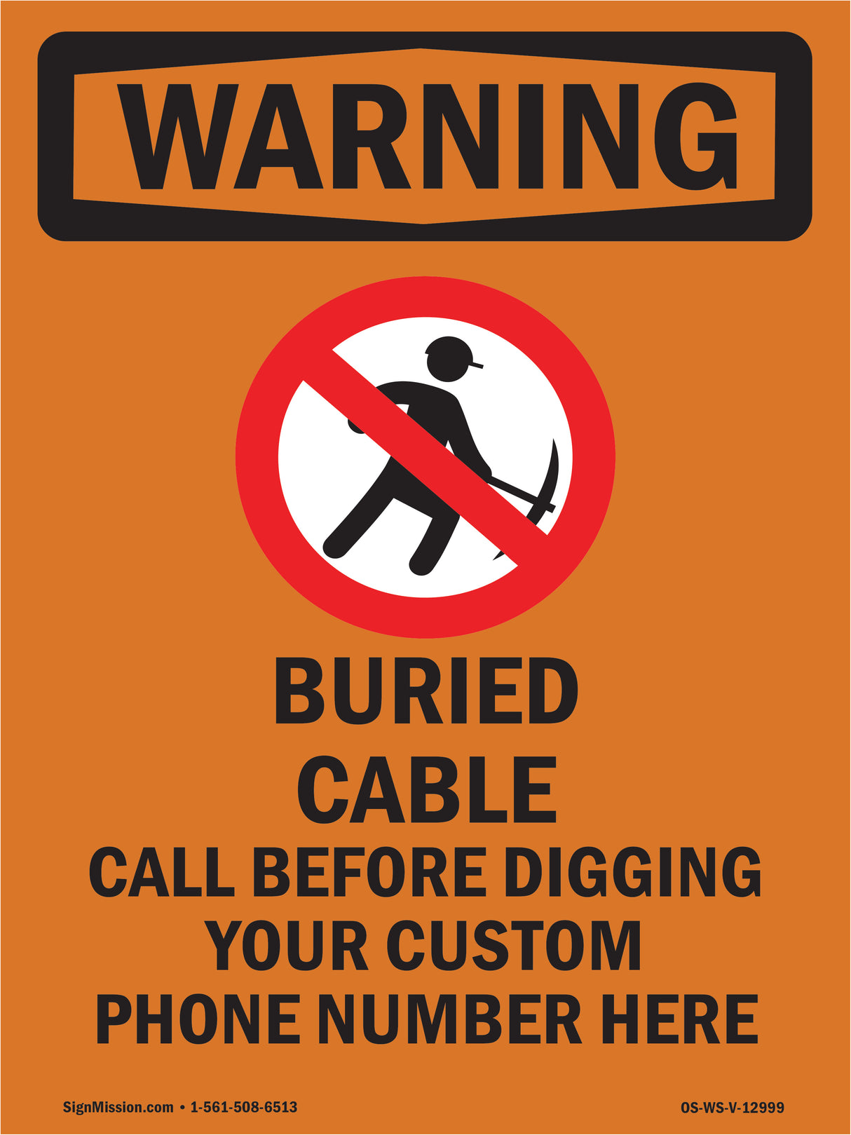 Buried Cable Call Before Digging Bilingual