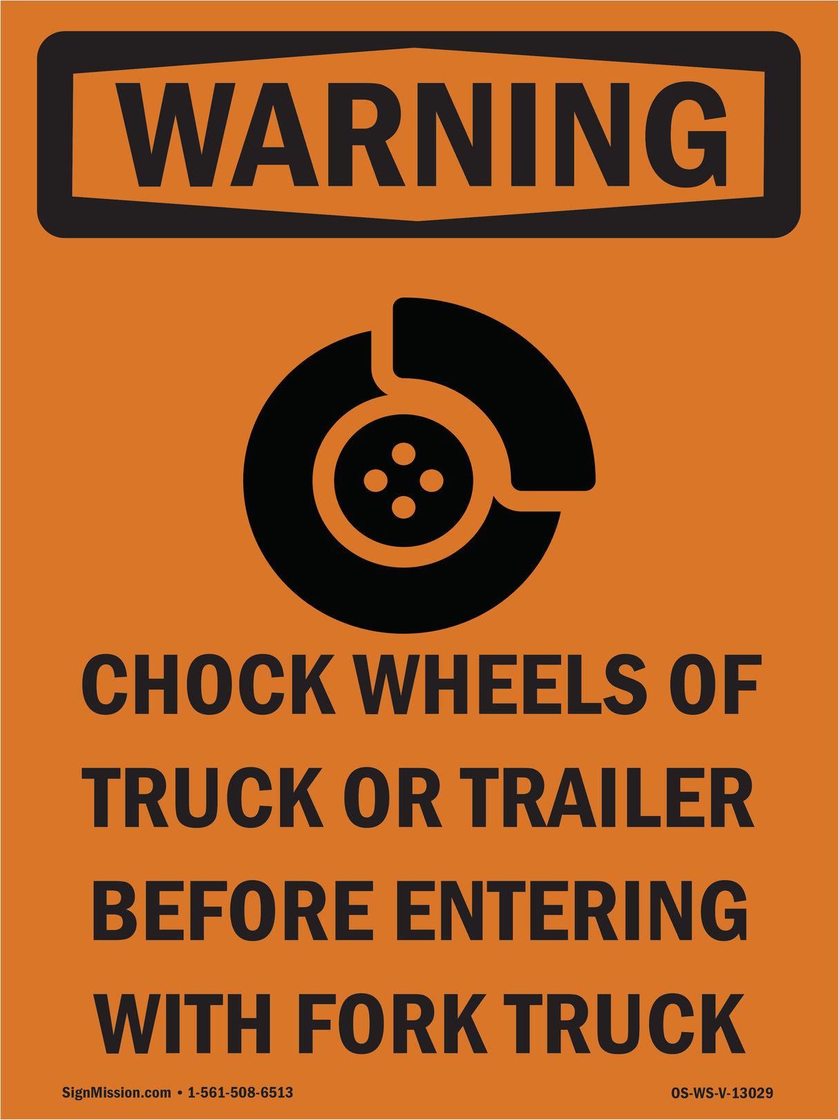 Chock Wheels Of Truck Or Trailer