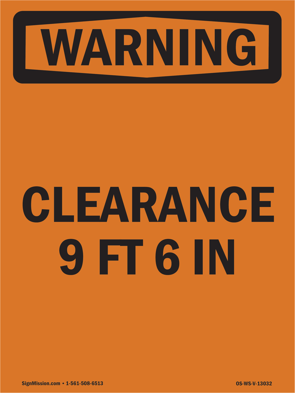 Clearance 9 Ft 6 In