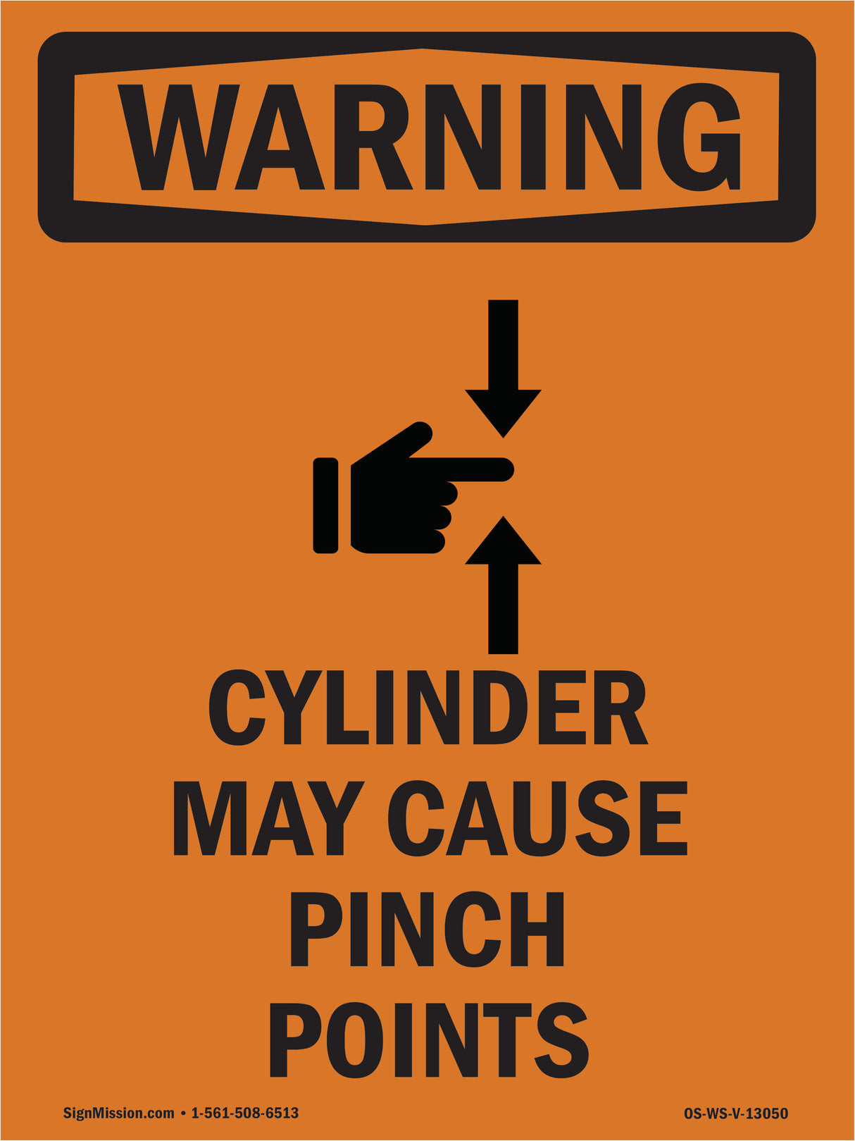 Cylinder May Cause Pinch Points With Symbol