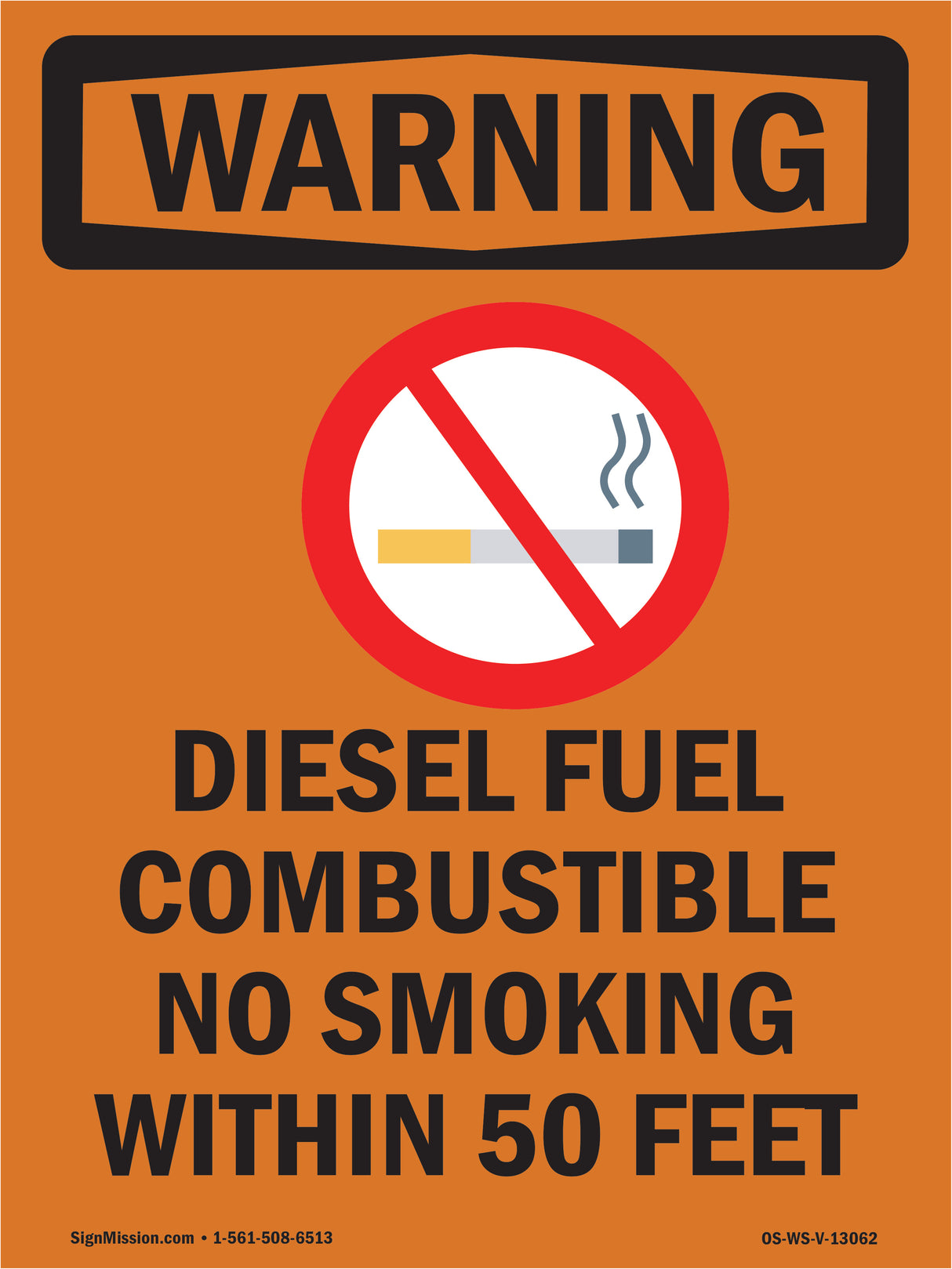 Diesel Fuel Combustible No Smoking With Symbol