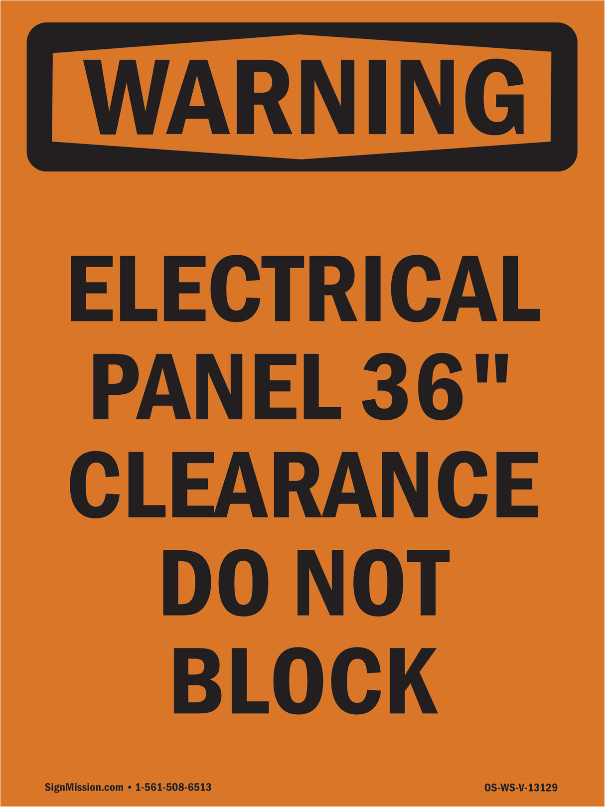 Electrical Panel 36 Clearance Do Not Block
