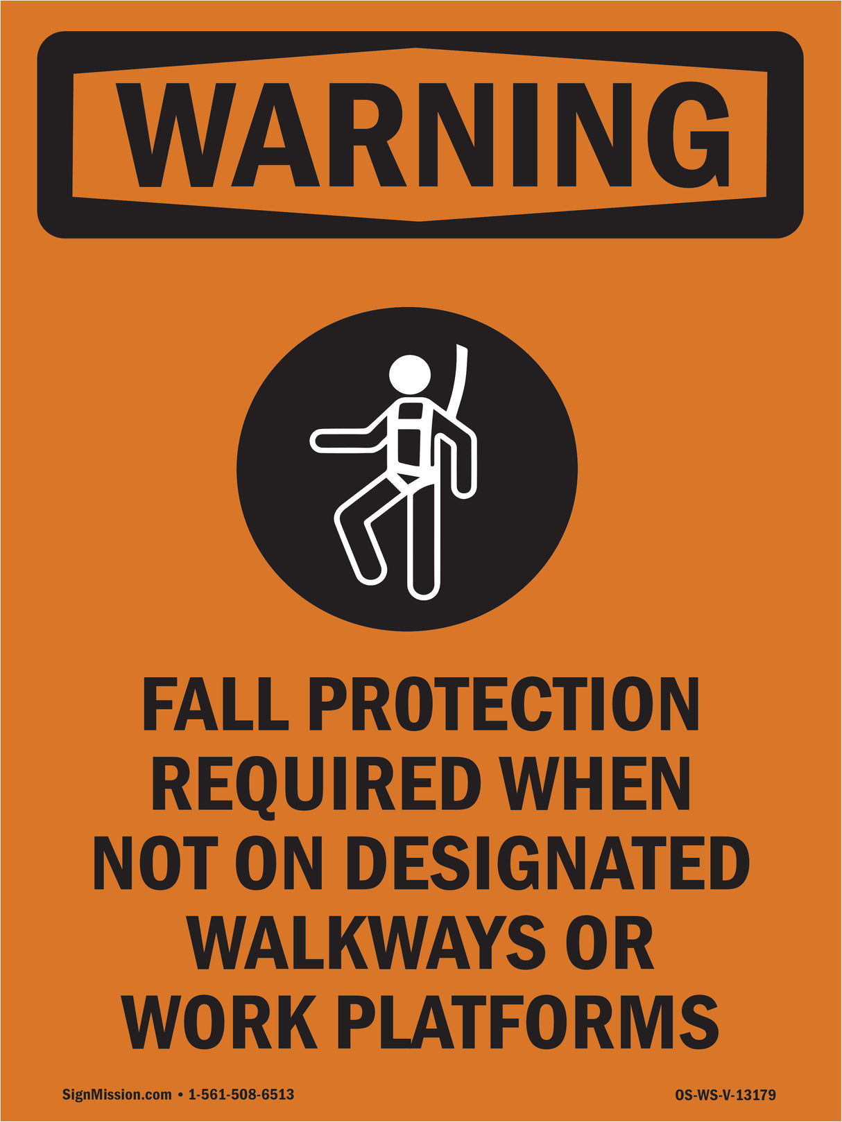 Fall Protection Required When With Symbol