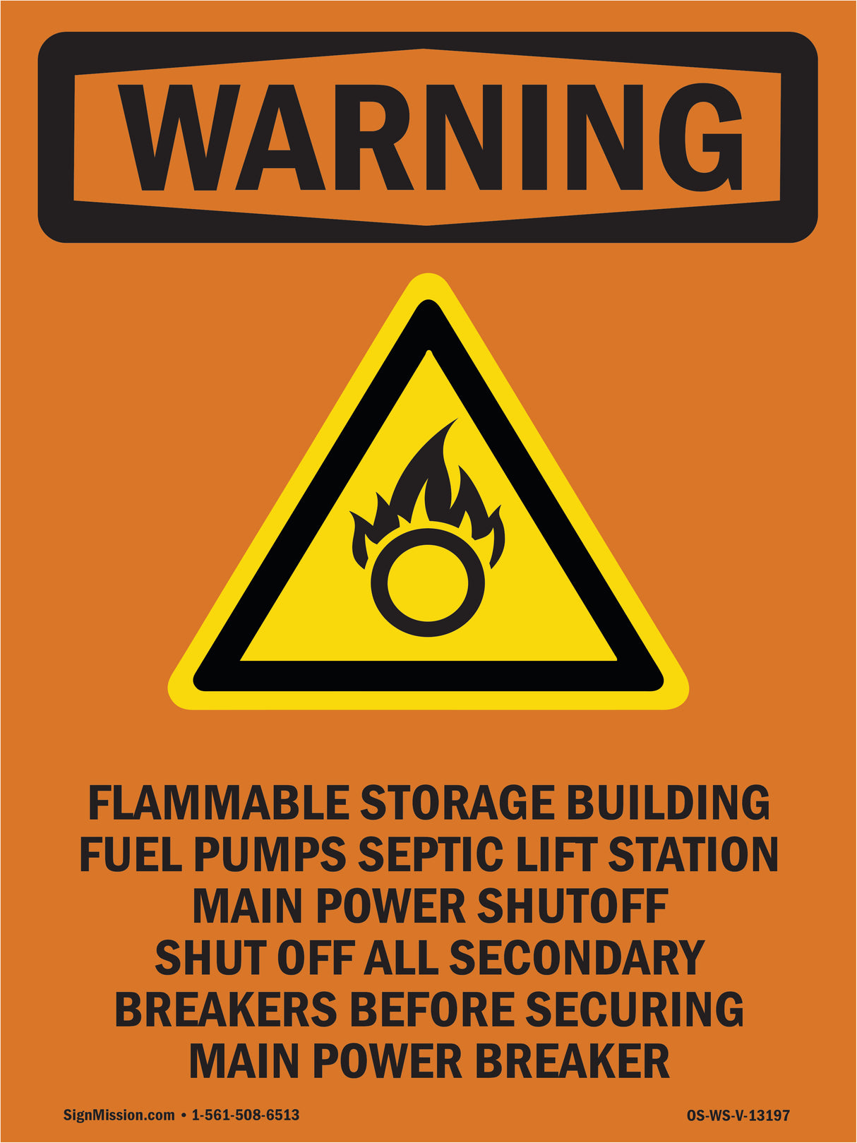 Flammable Storage Building Fuel With Symbol