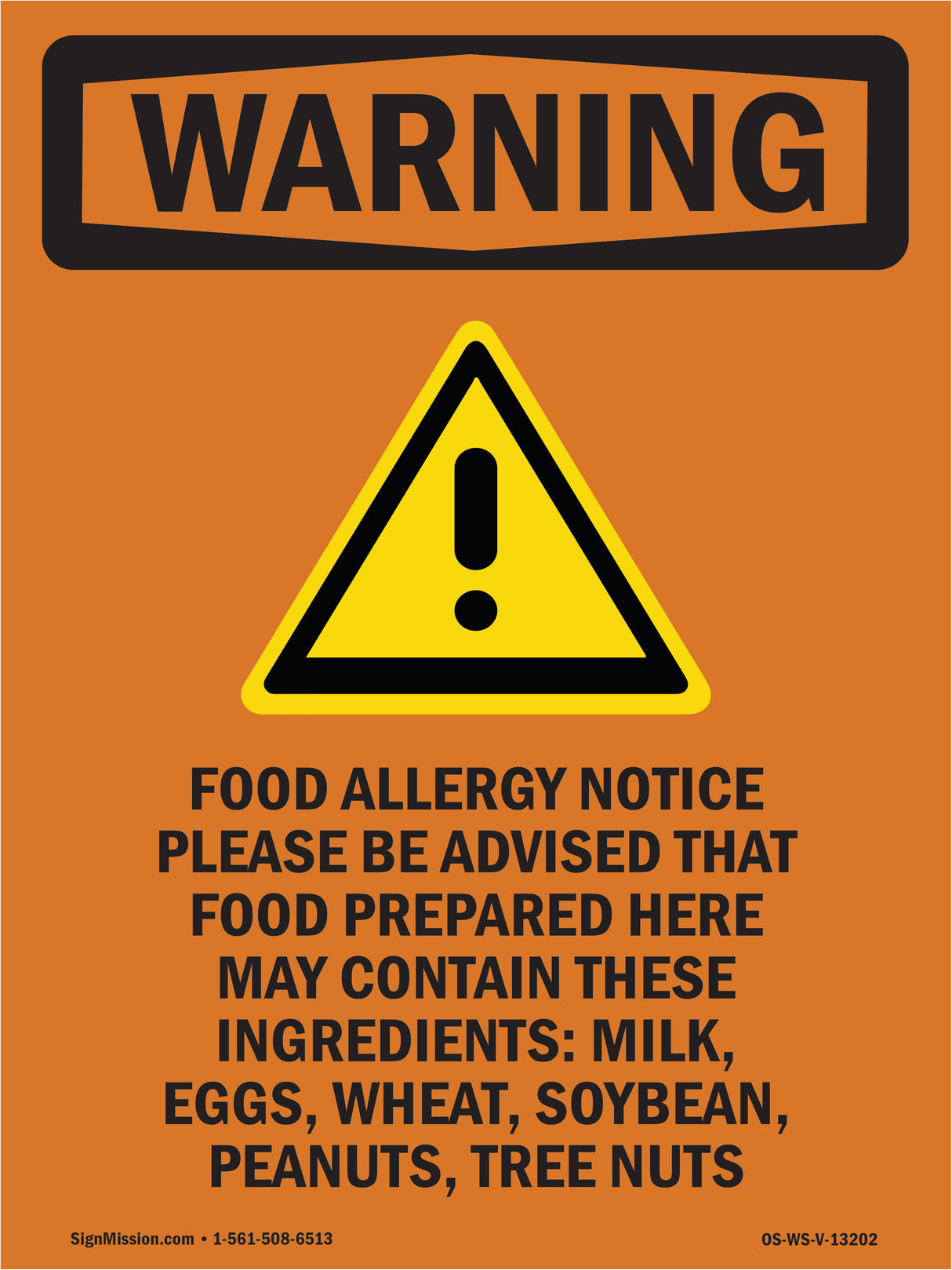 Food Allergy Notice Please Be With Symbol
