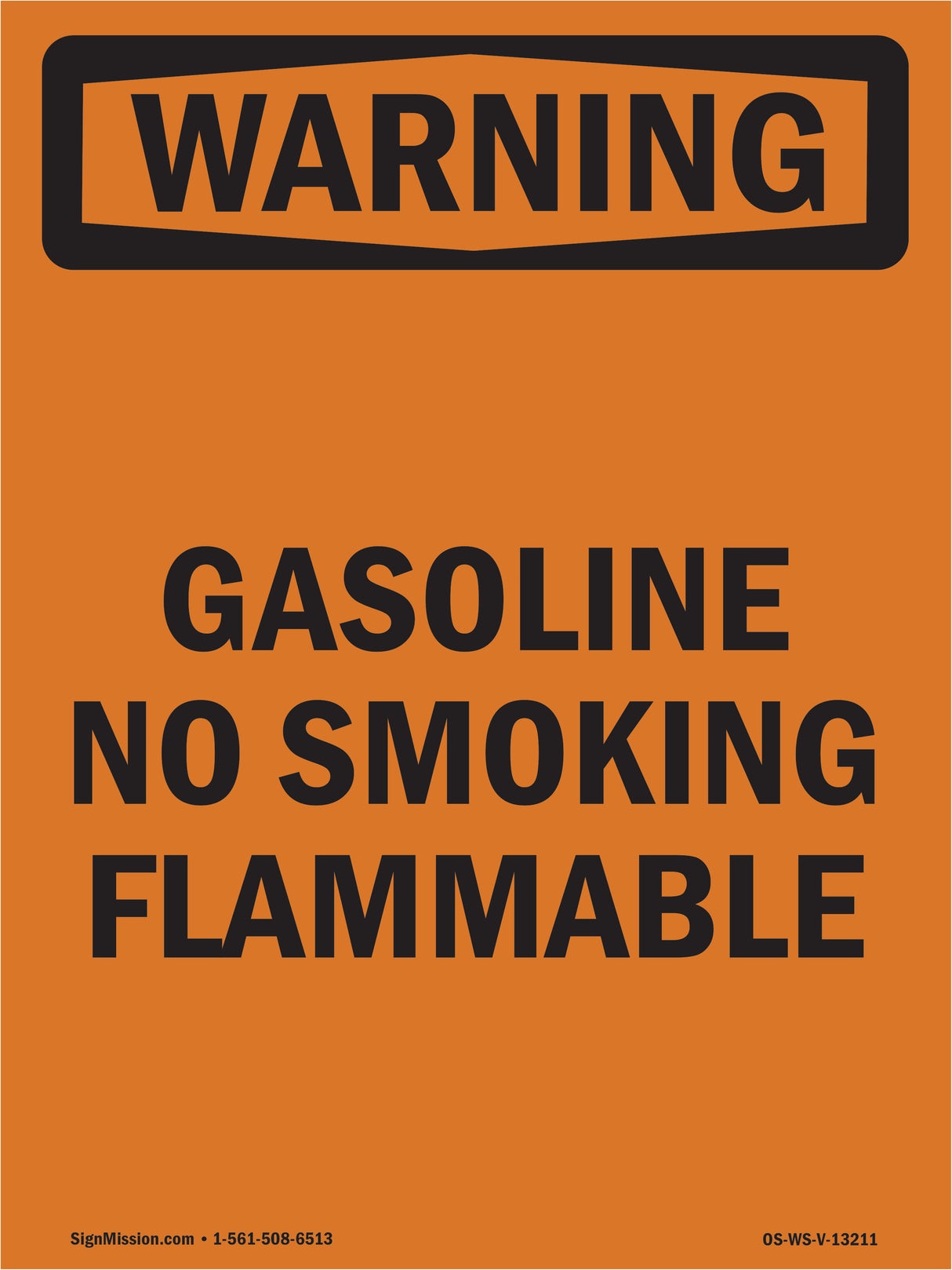 Gasoline No Smoking Flammable