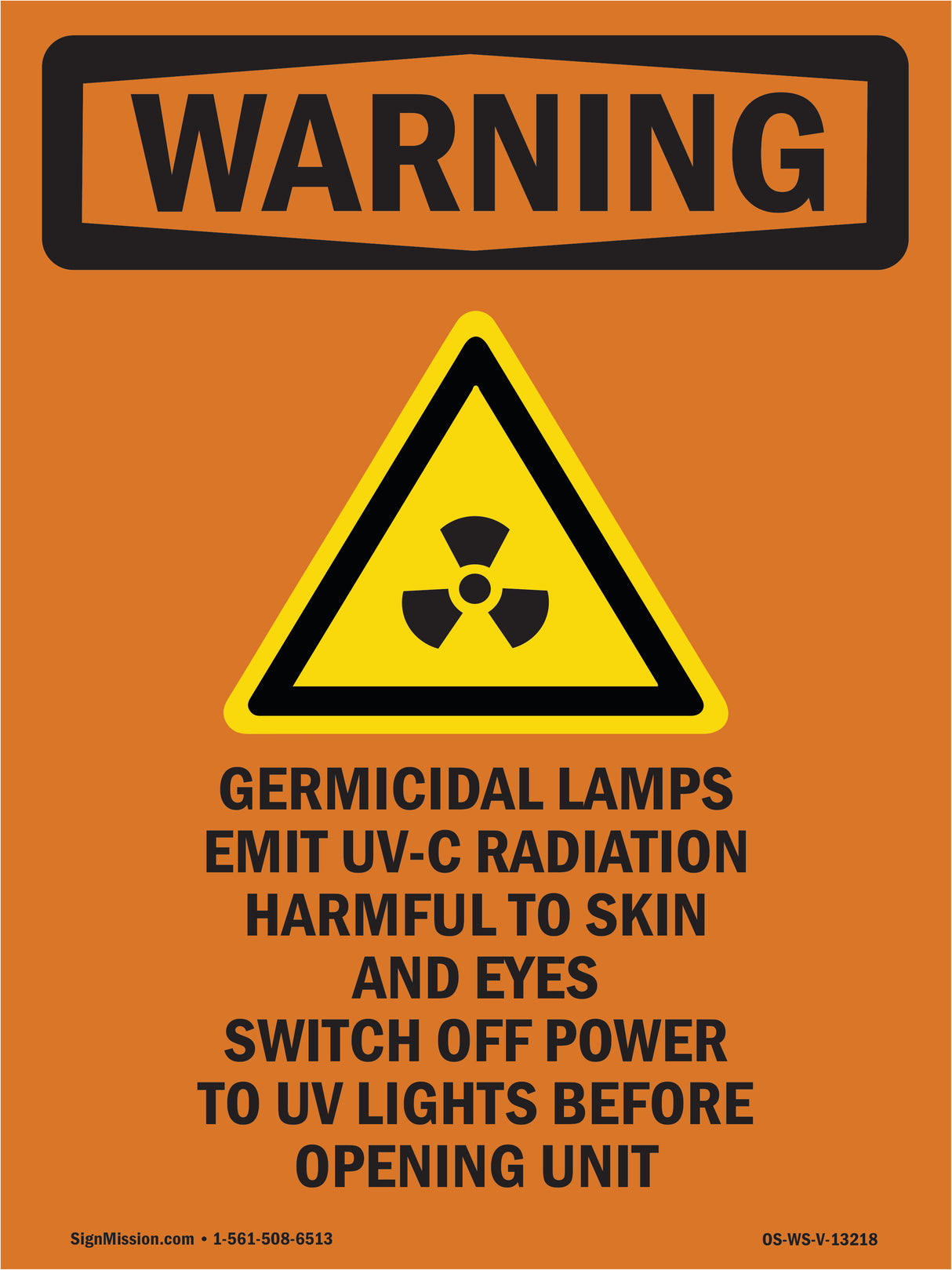 Germicidal Lamps Emit UV-C Radiation With Symbol