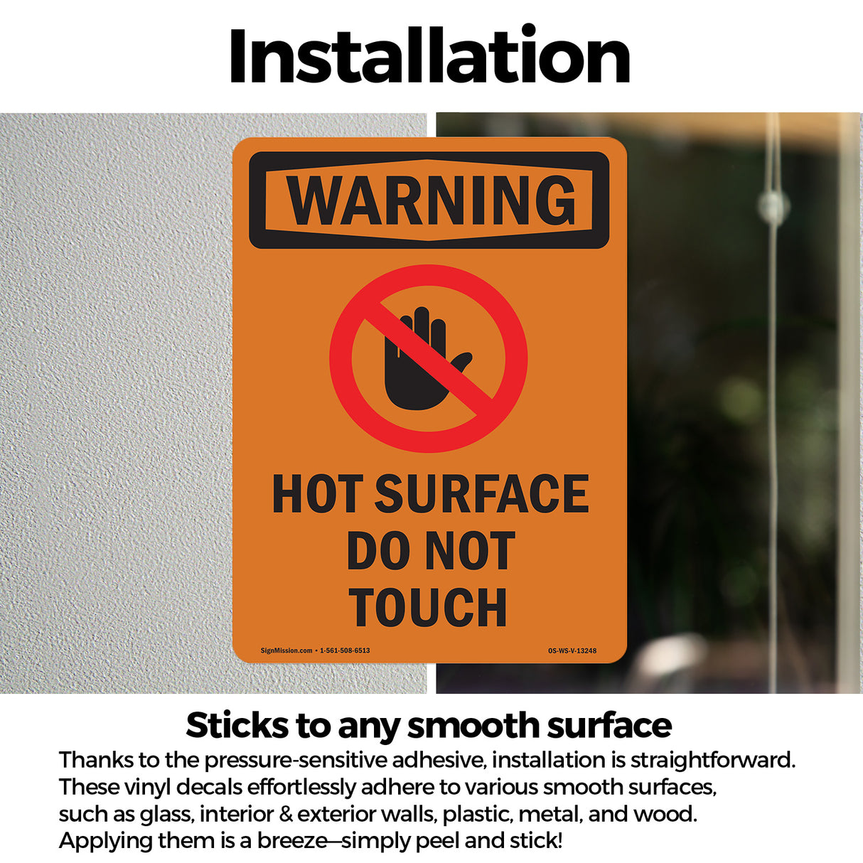 Hot Surface Do Not Touch With Symbol