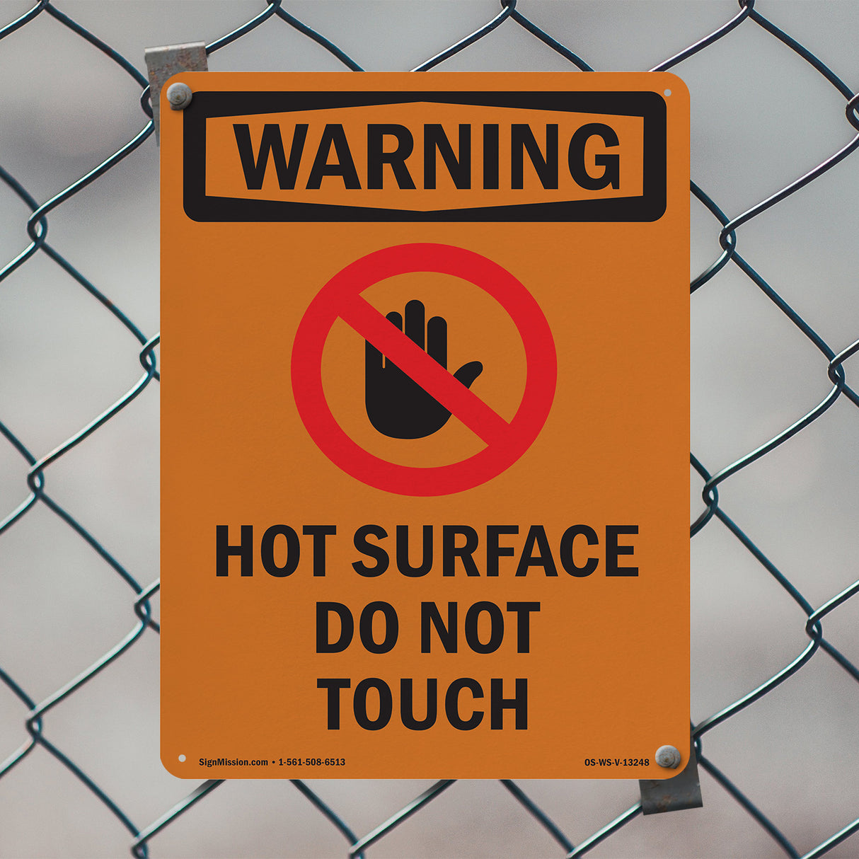Hot Surface Do Not Touch With Symbol