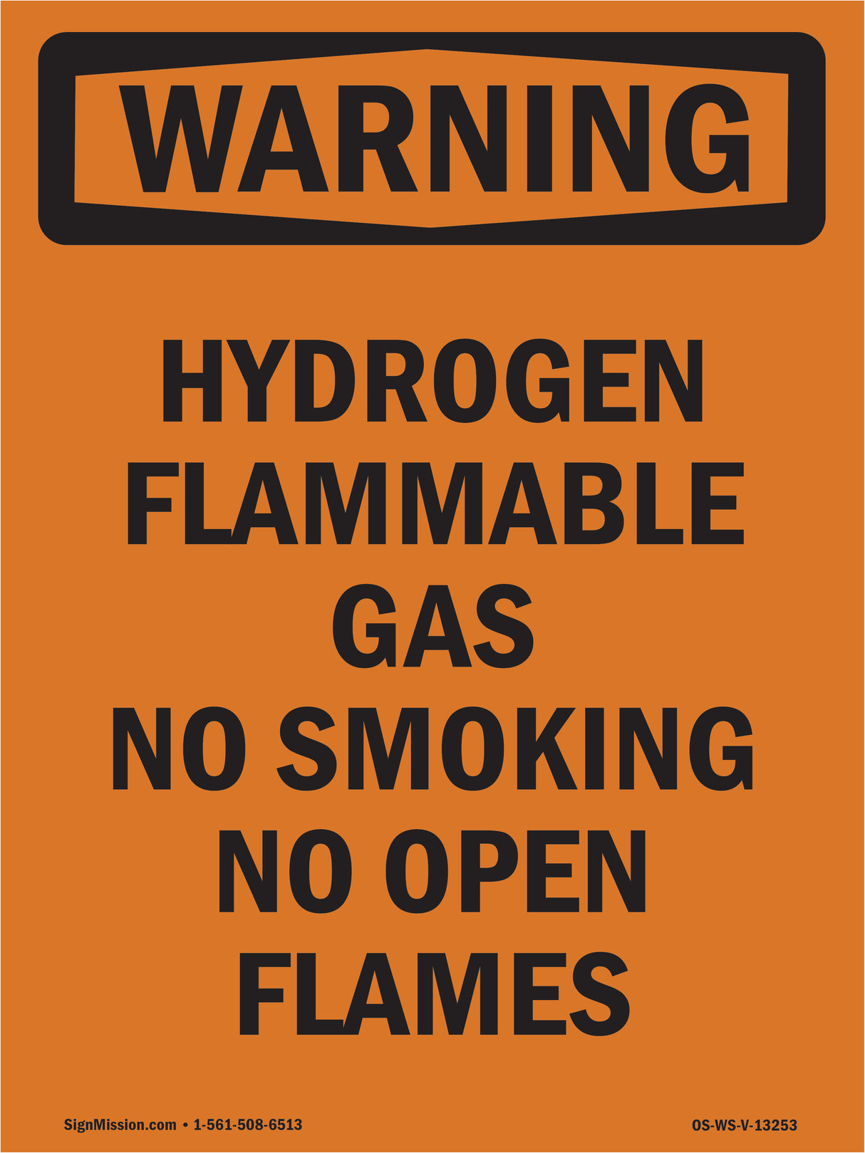 Hydrogen Flammable Gas No Smoking No Open Flames