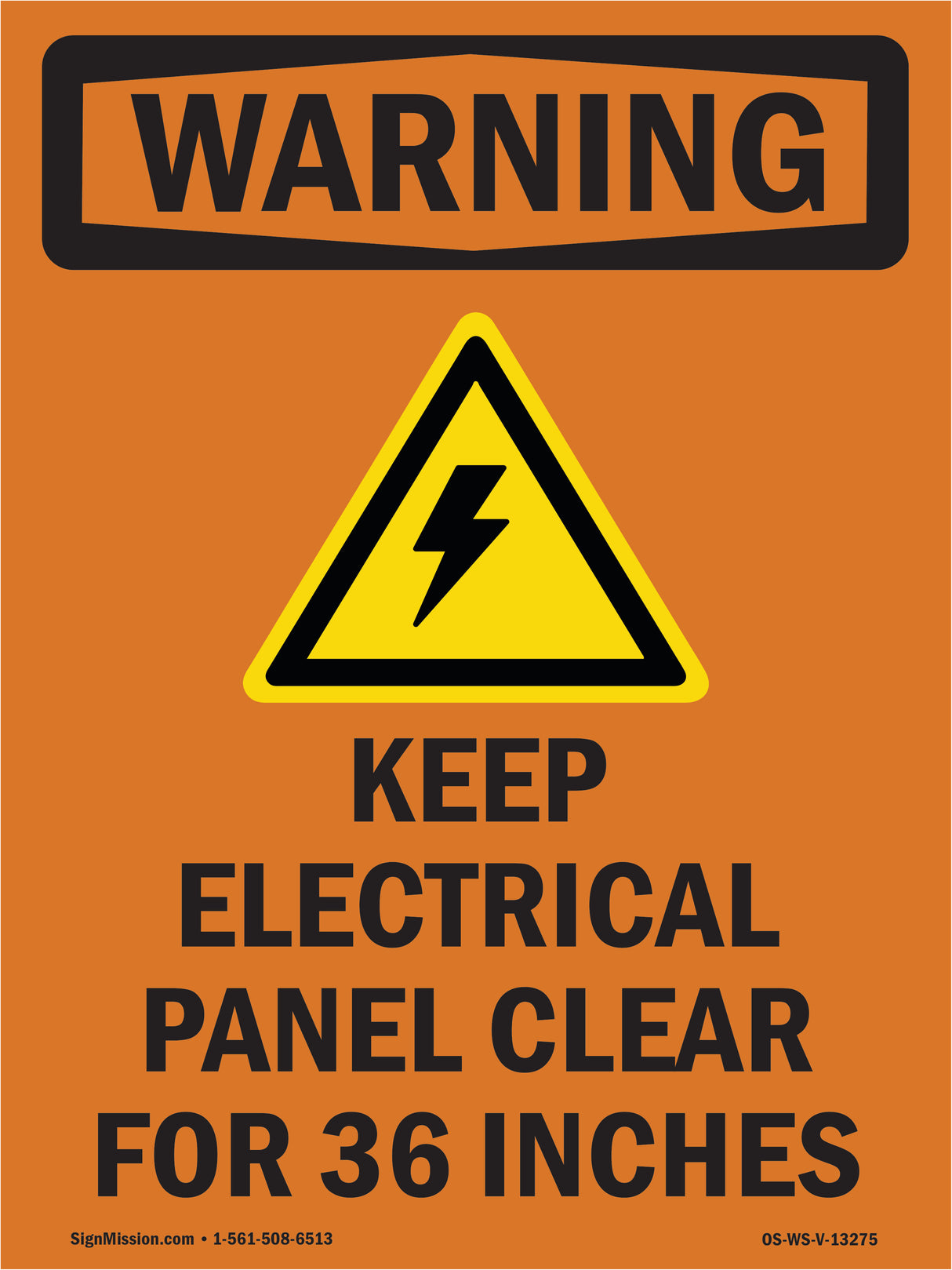 Keep Electrical Panel Clear With Symbol