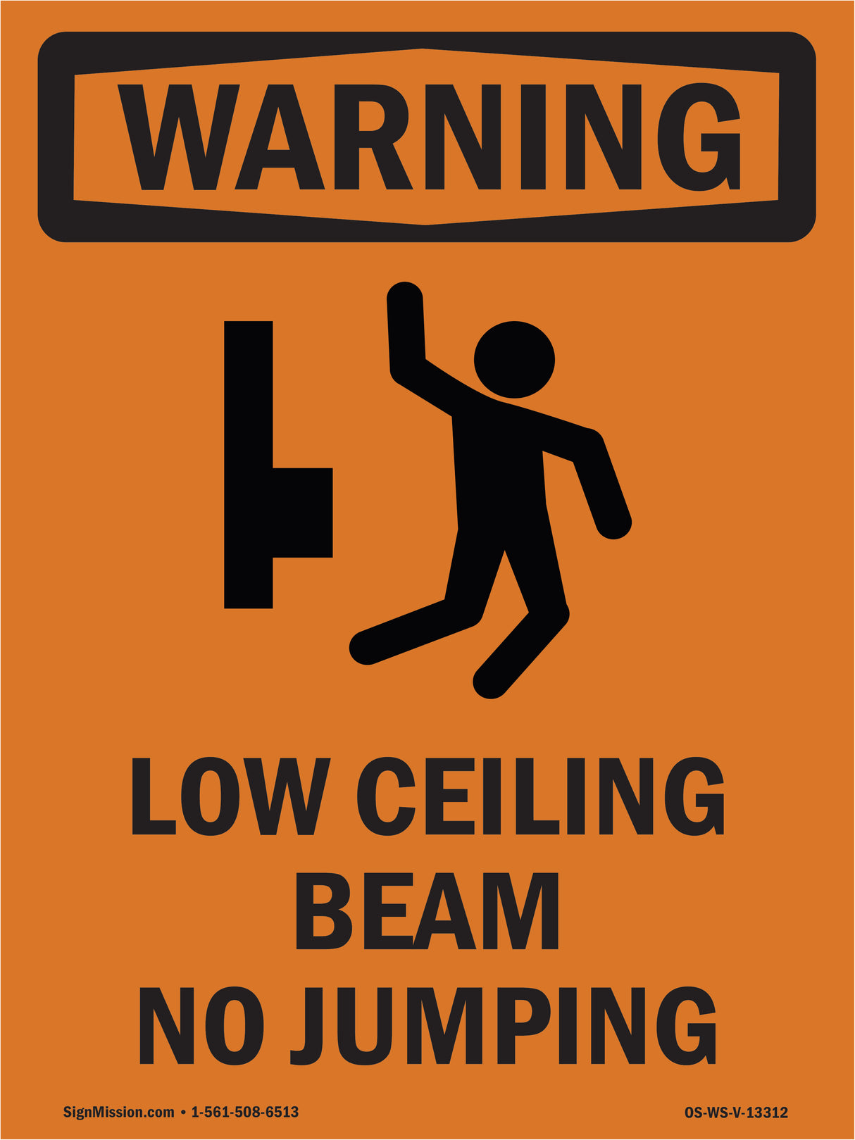 Low Ceiling Beam No Jumping With Symbol