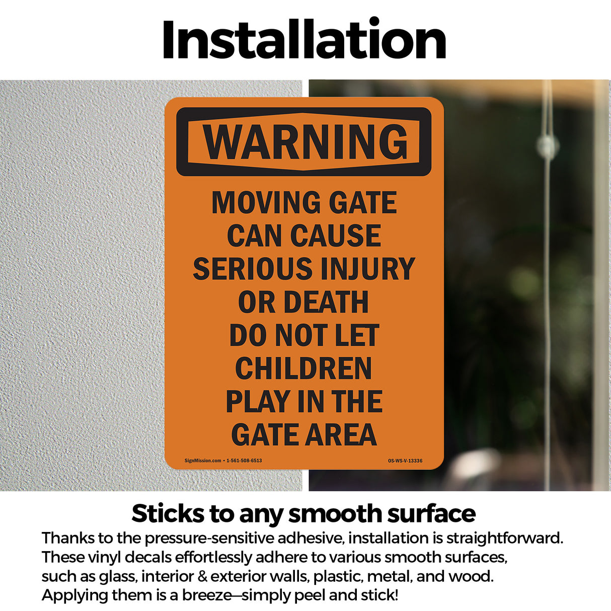 Moving Gate Can Cause Serious Injury Or