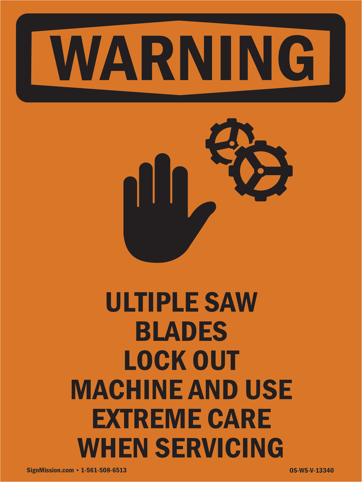 Multiple Saw Blades Lock Out With Symbol