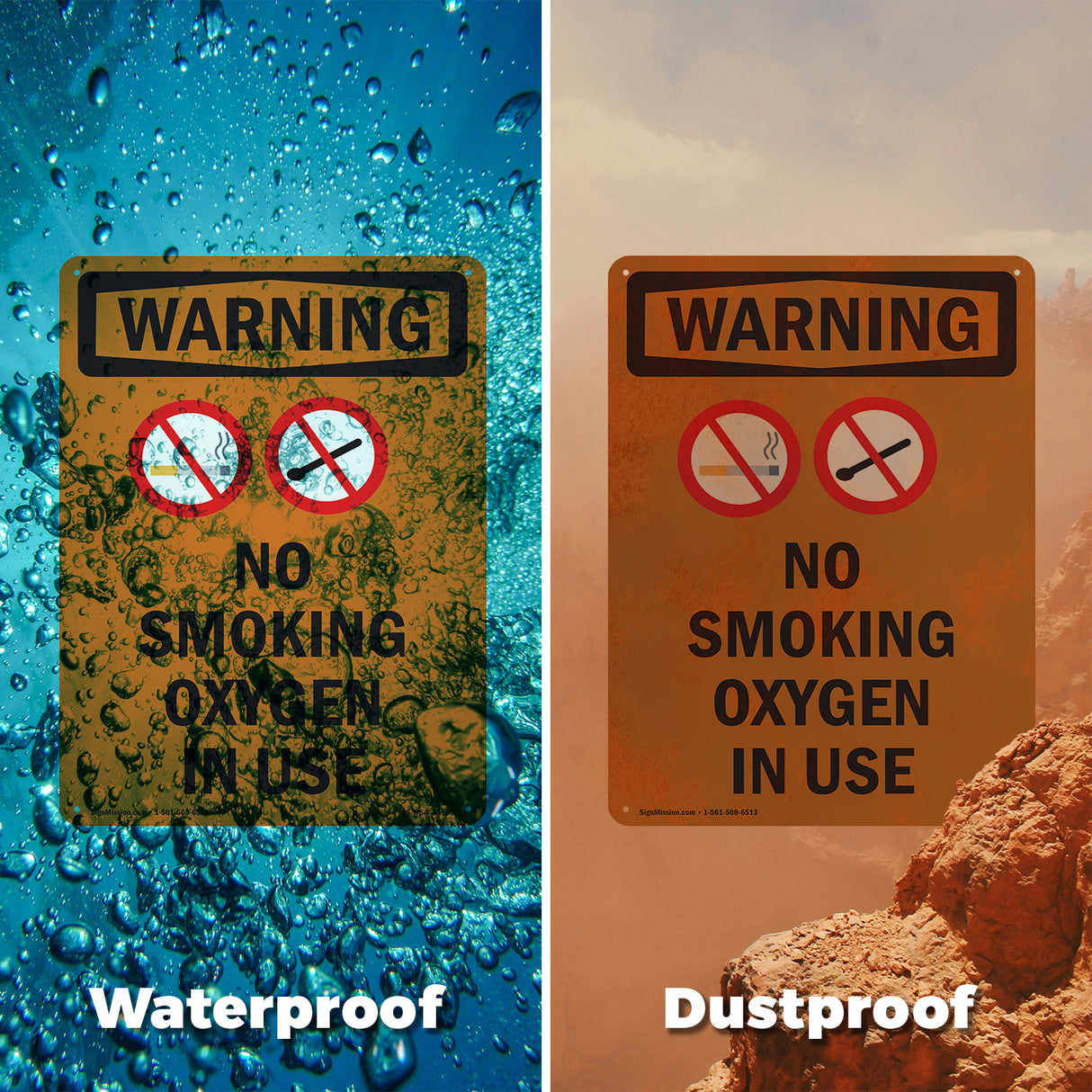 No Smoking Oxygen In Use Bilingual