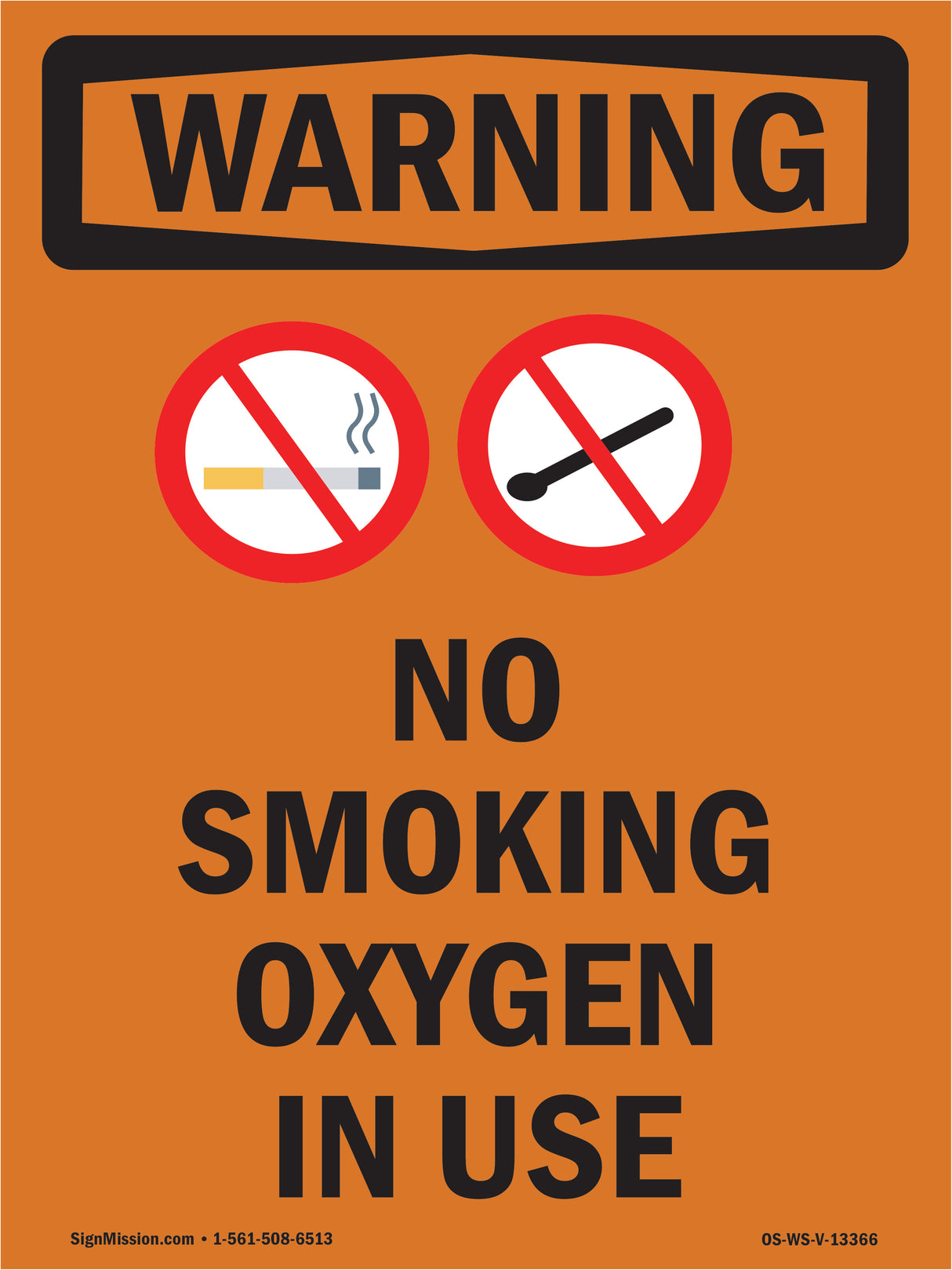 No Smoking Oxygen In Use Bilingual