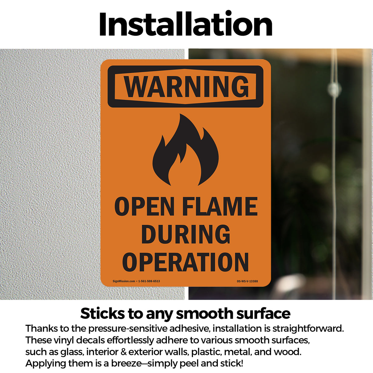 Open Flame During Operation With Symbol