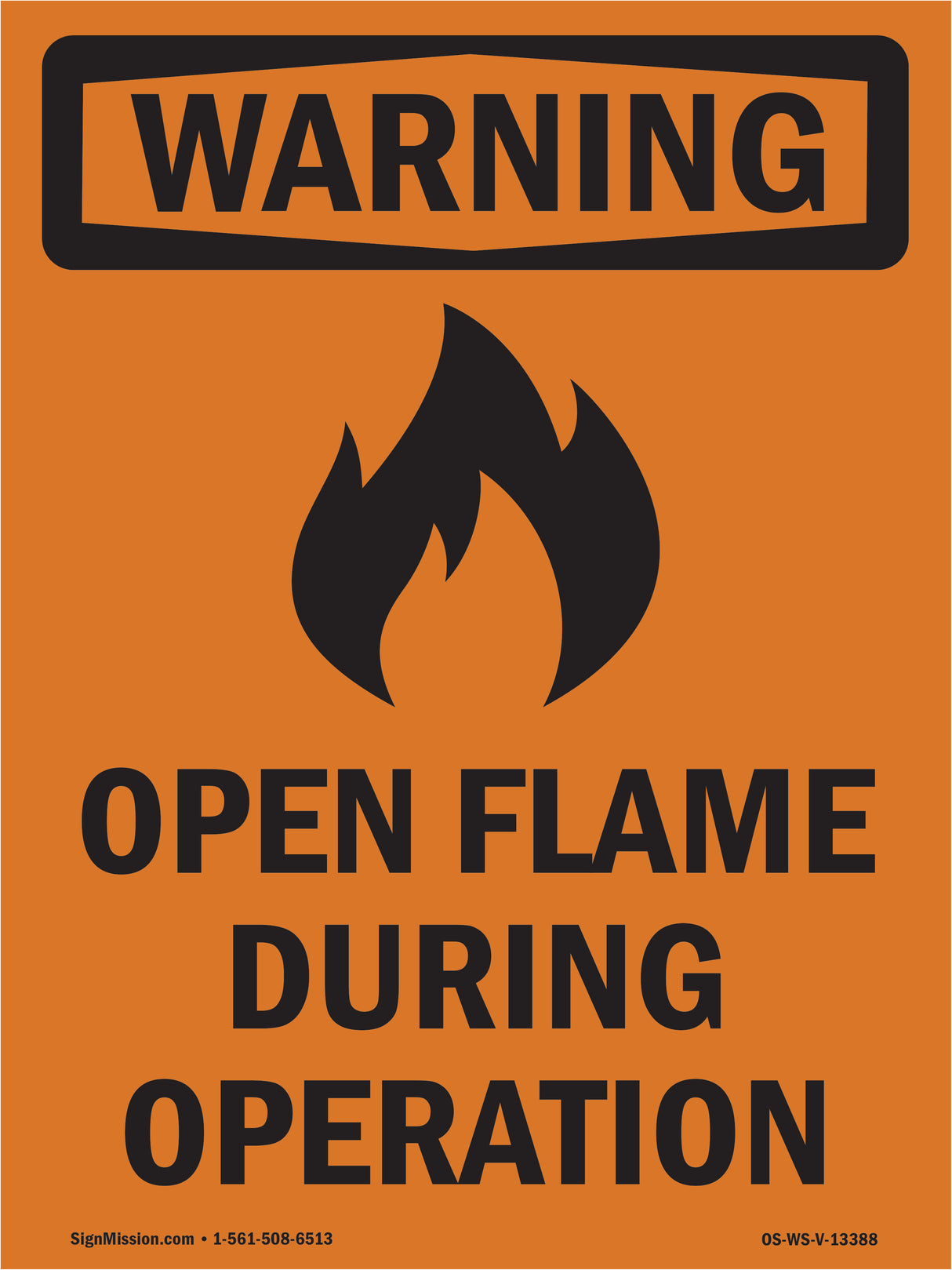 Open Flame During Operation With Symbol
