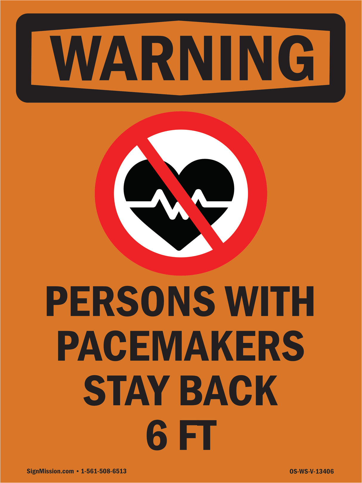 Pacemakers Stay Back 6 Ft Bilingual