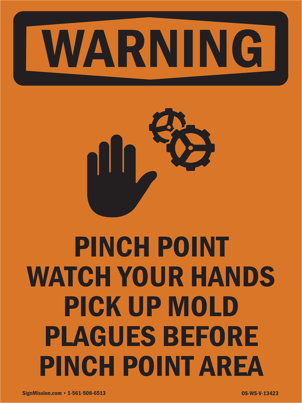 Pinch Point Watch Your Hands With Symbol