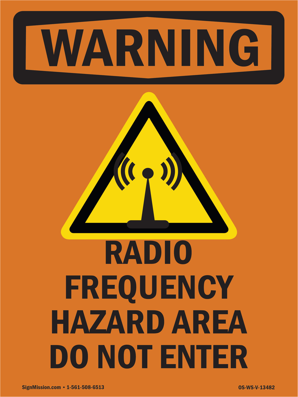 Radio Frequency Hazard Area With Symbol
