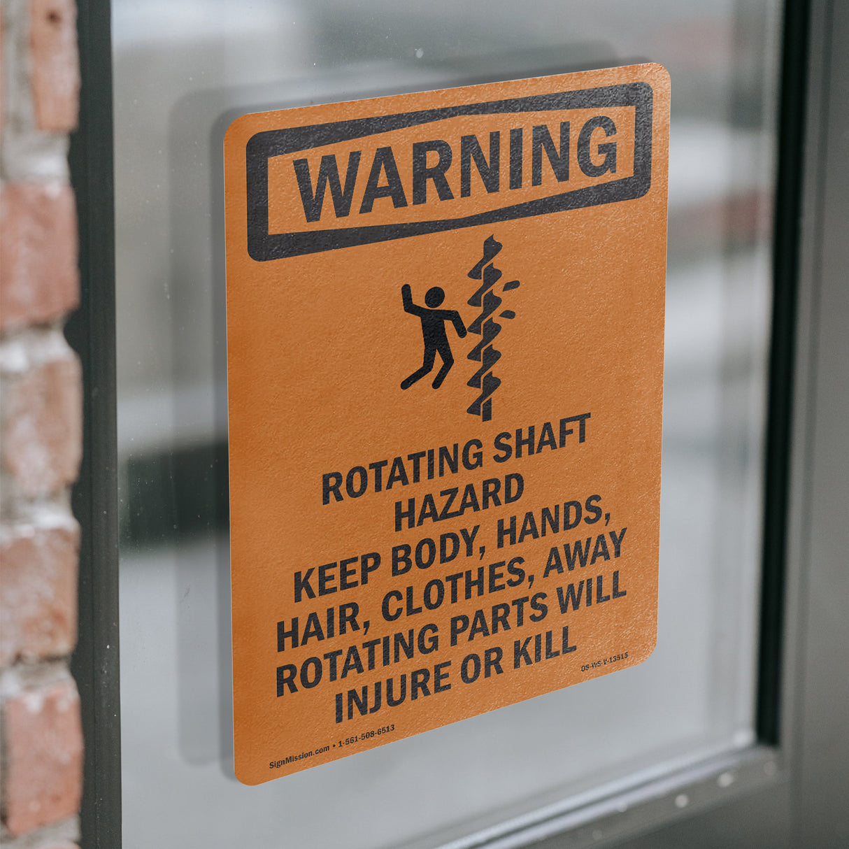 Rotating Shaft Hazard Keep Body, With Symbol