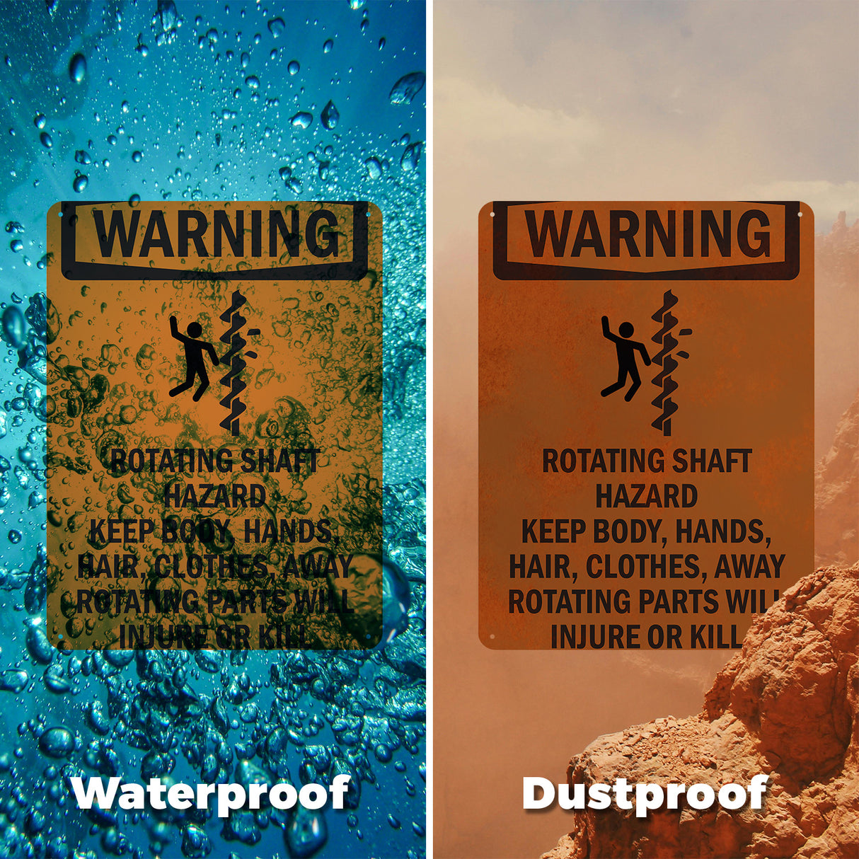 Rotating Shaft Hazard Keep Body, With Symbol