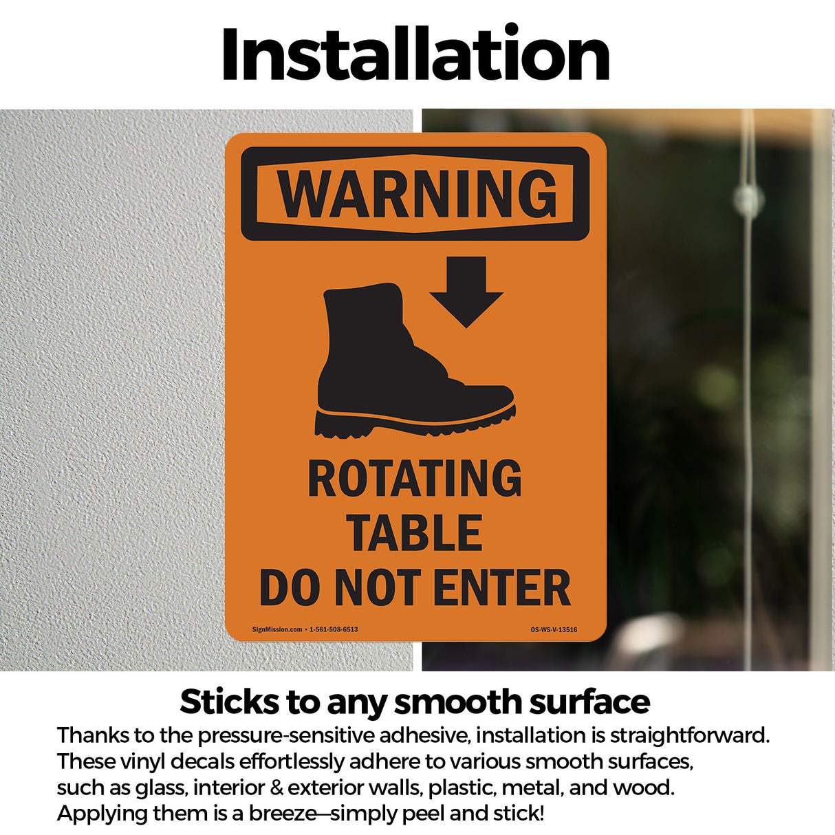 Rotating Table Do Not Enter With Symbol