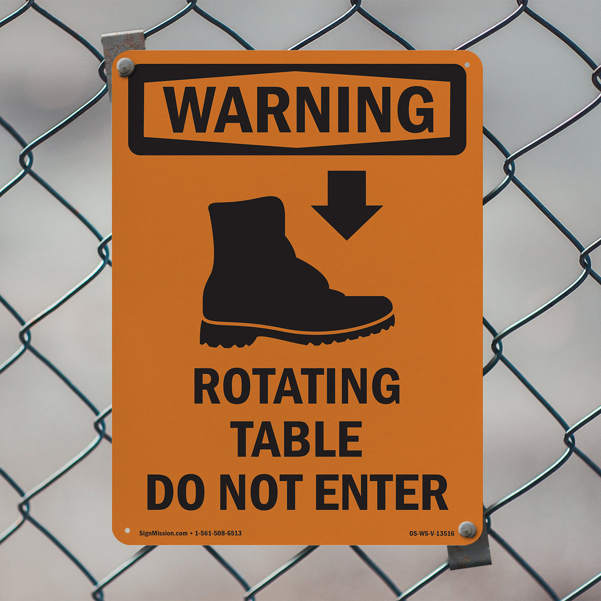 Rotating Table Do Not Enter With Symbol