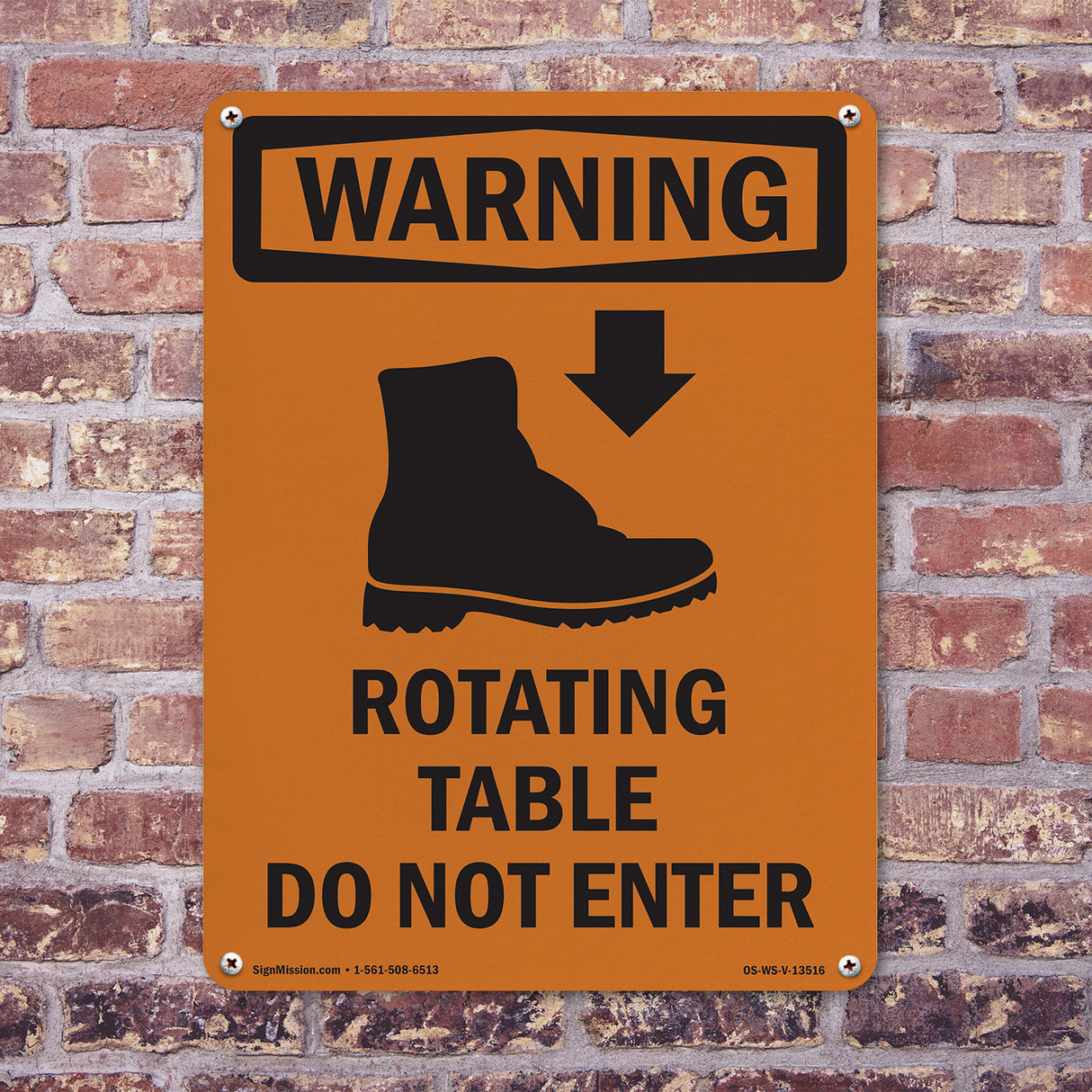 Rotating Table Do Not Enter With Symbol