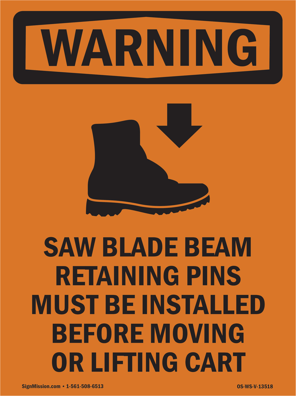 Saw Blade Beam Retaining Pins With Symbol