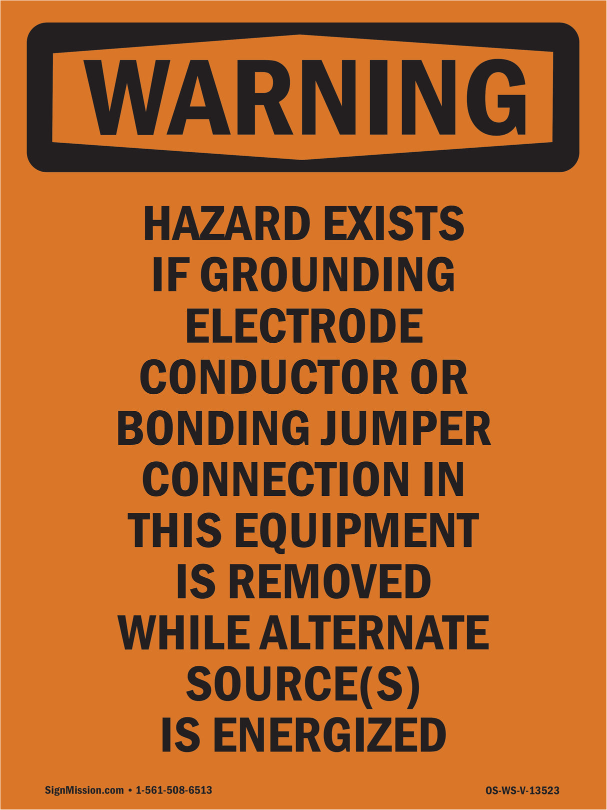 Shock Hazard Exists If Grounding Electrode