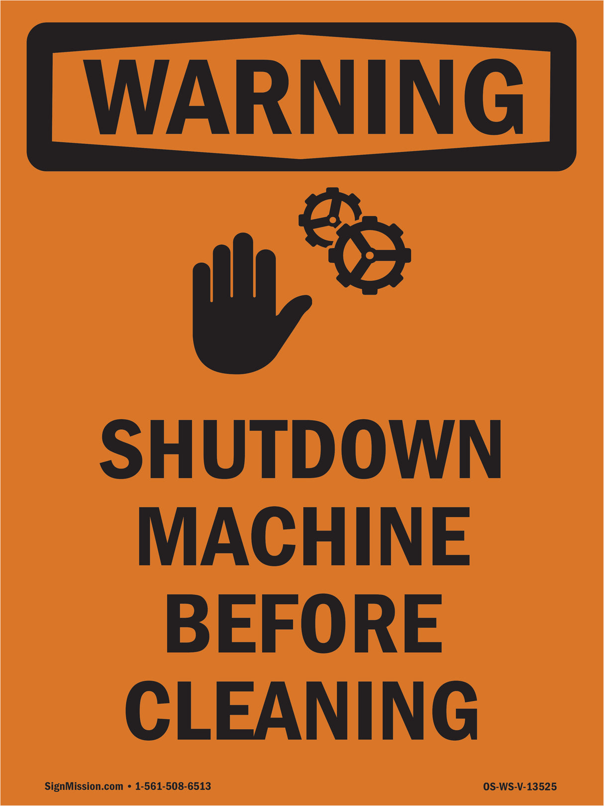 Shutdown Machine Before Cleaning With Symbol