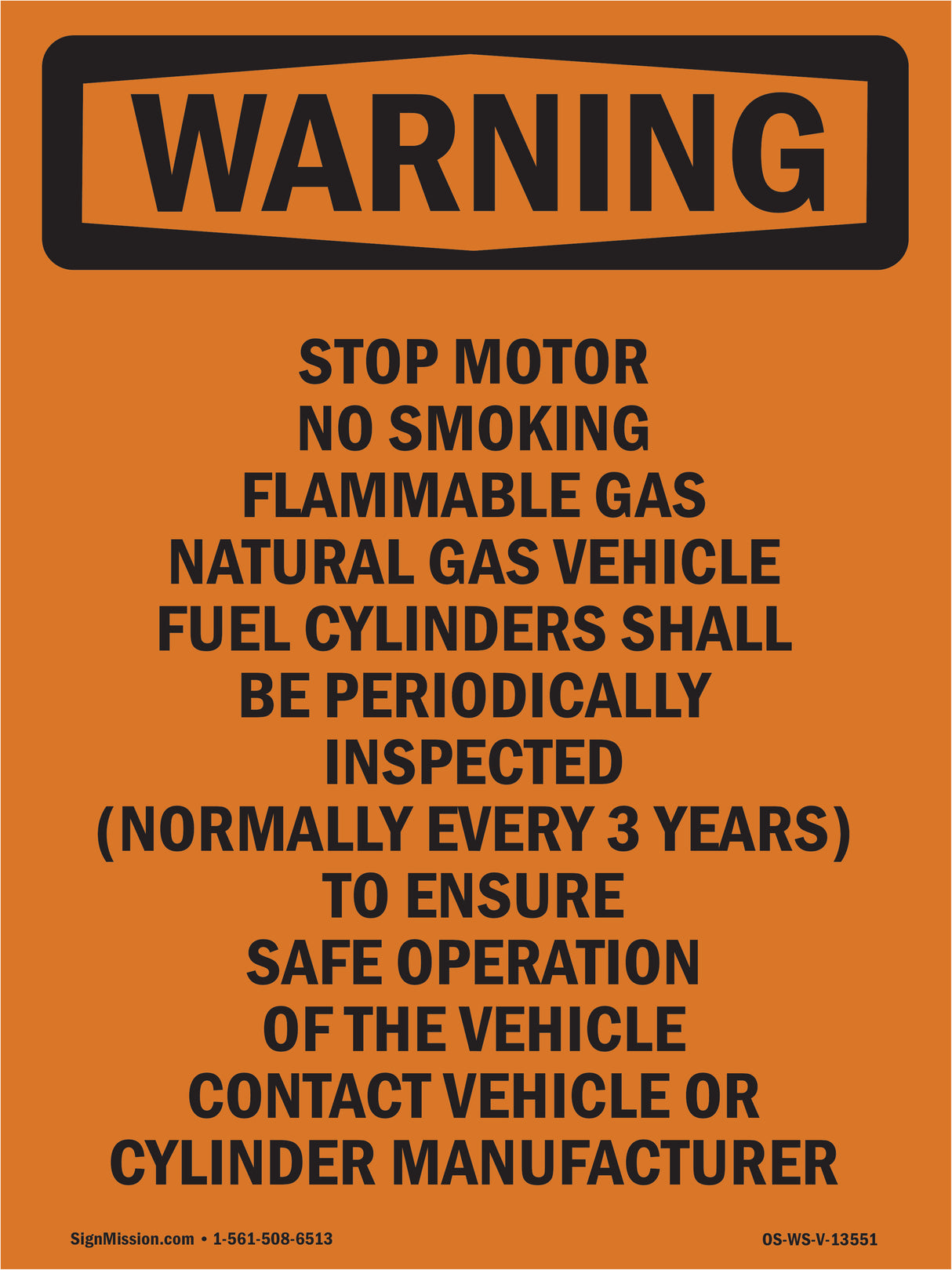 Stop Motor No Smoking Flammable Gas Natural