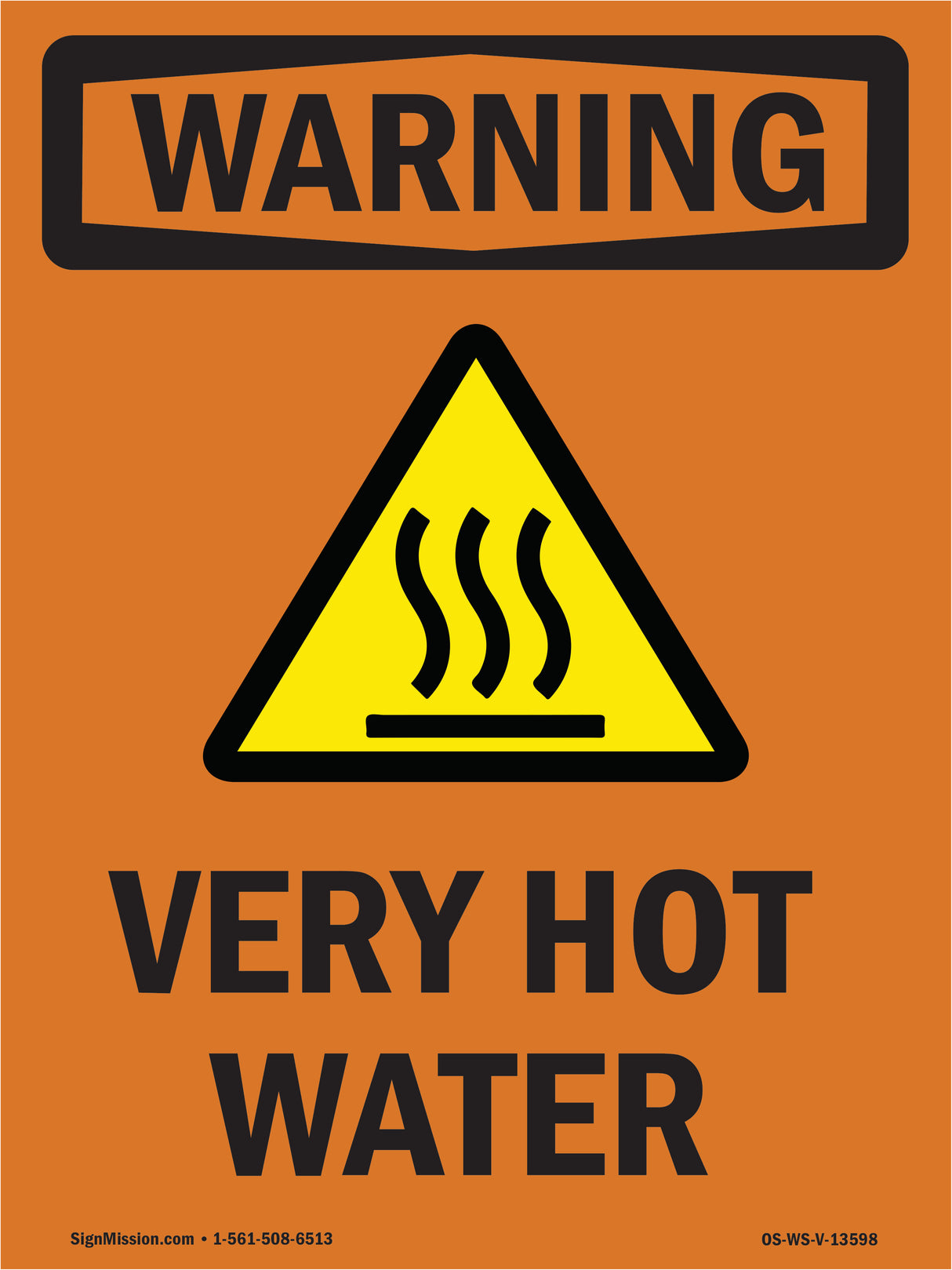 Very Hot Water With Symbol
