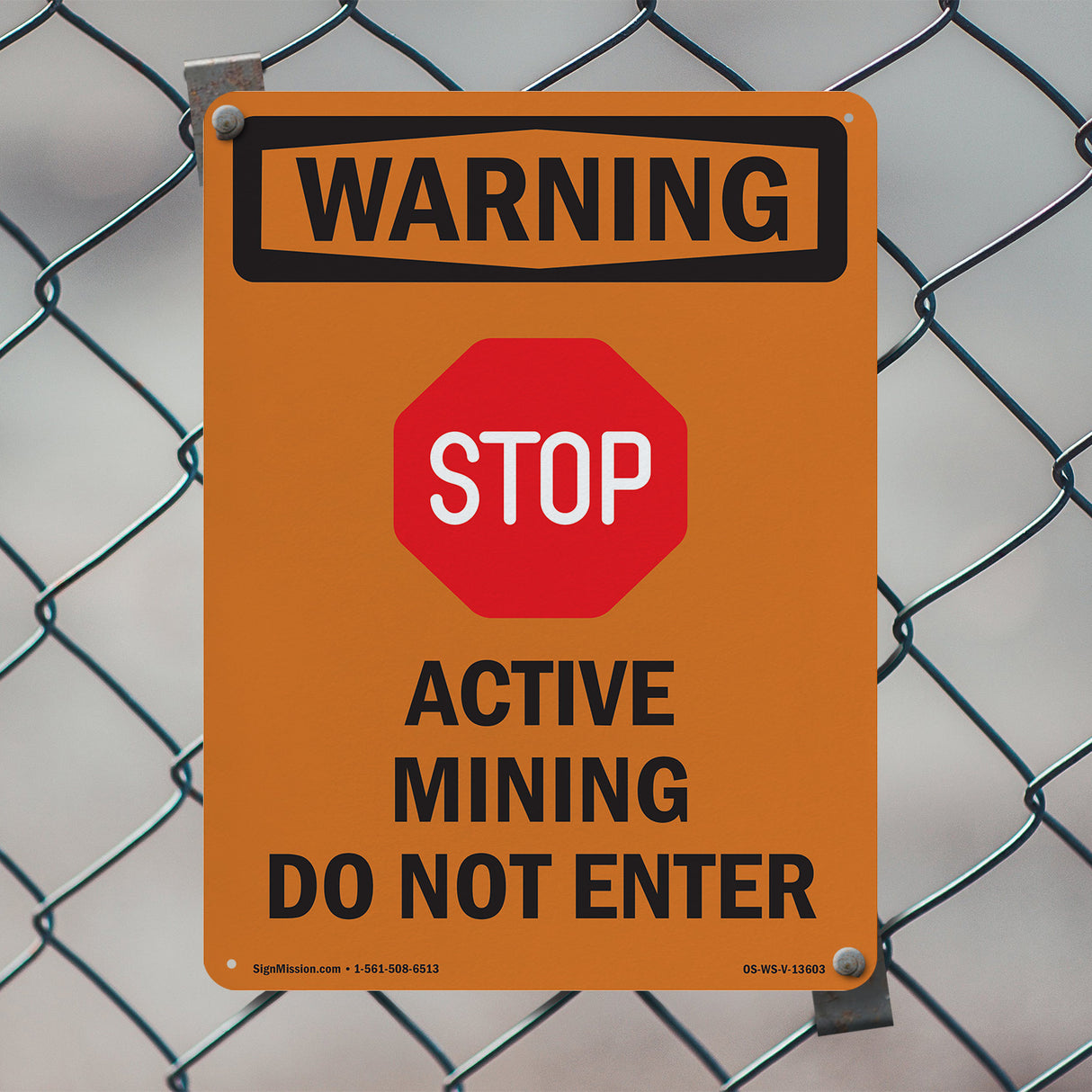 Active Mining Do Not Enter With Symbol