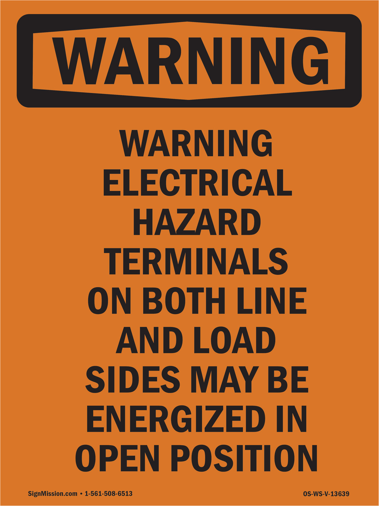 Warning Electrical Hazard Terminals On Both