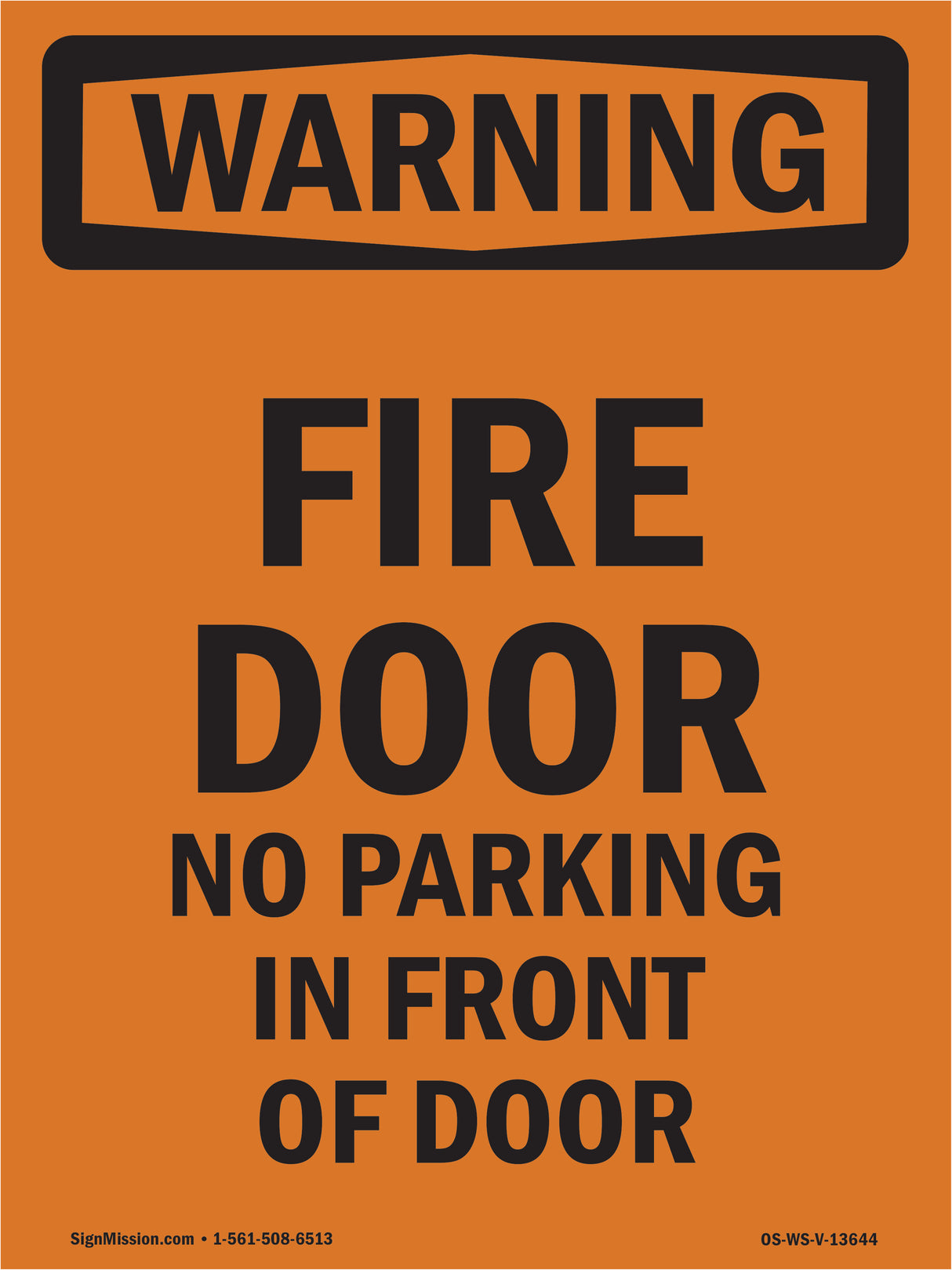 Fire Door No Parking Bilingual