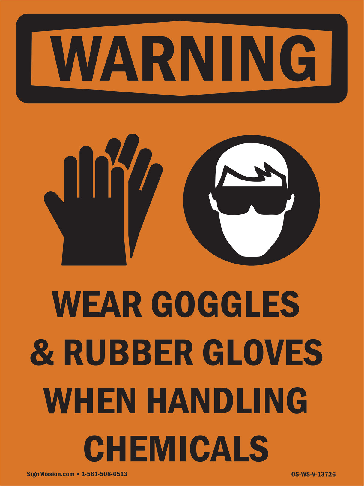 Wear Goggles And Rubber Gloves Bilingual