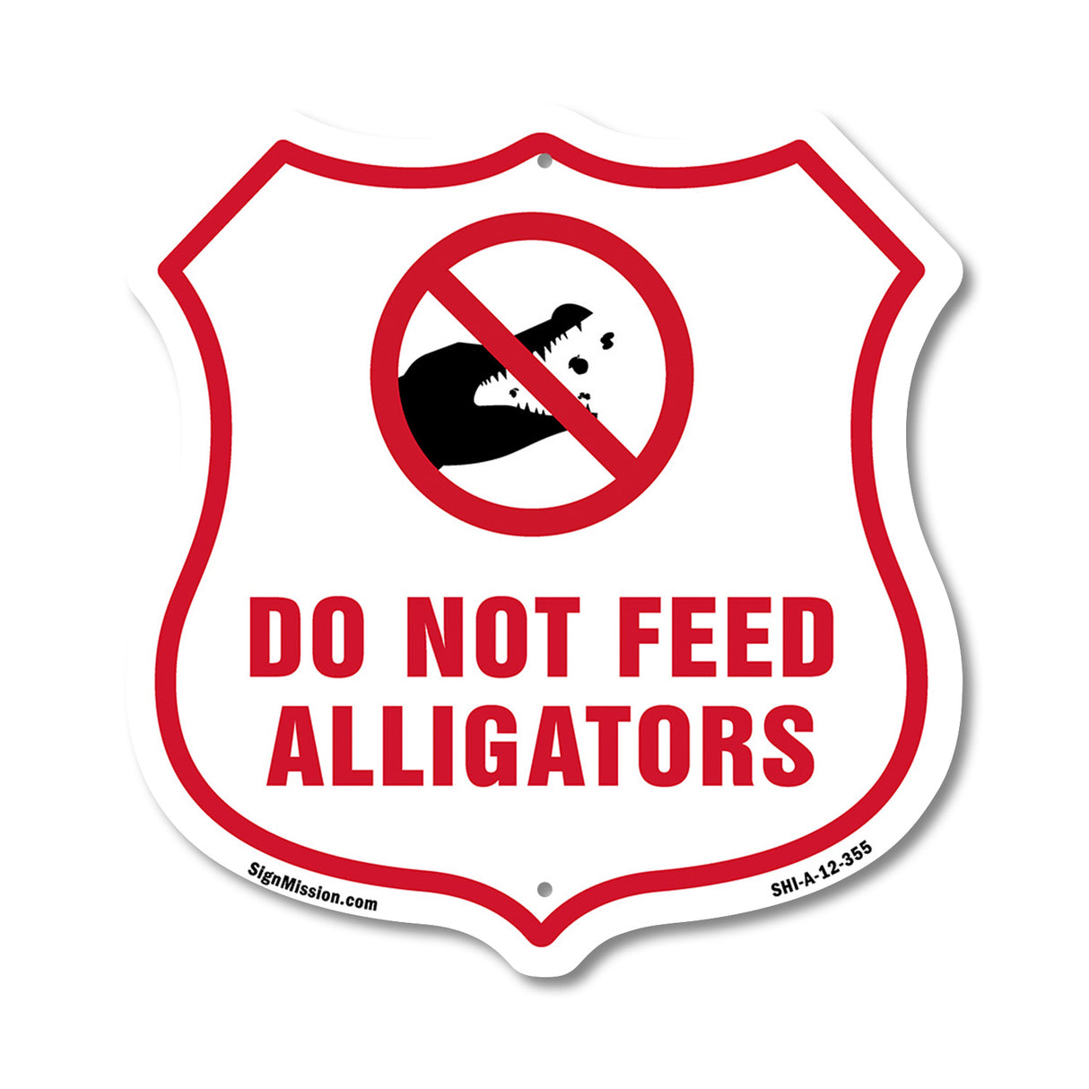 Alligator Warning Shield Sign Do Not Feed Alligators