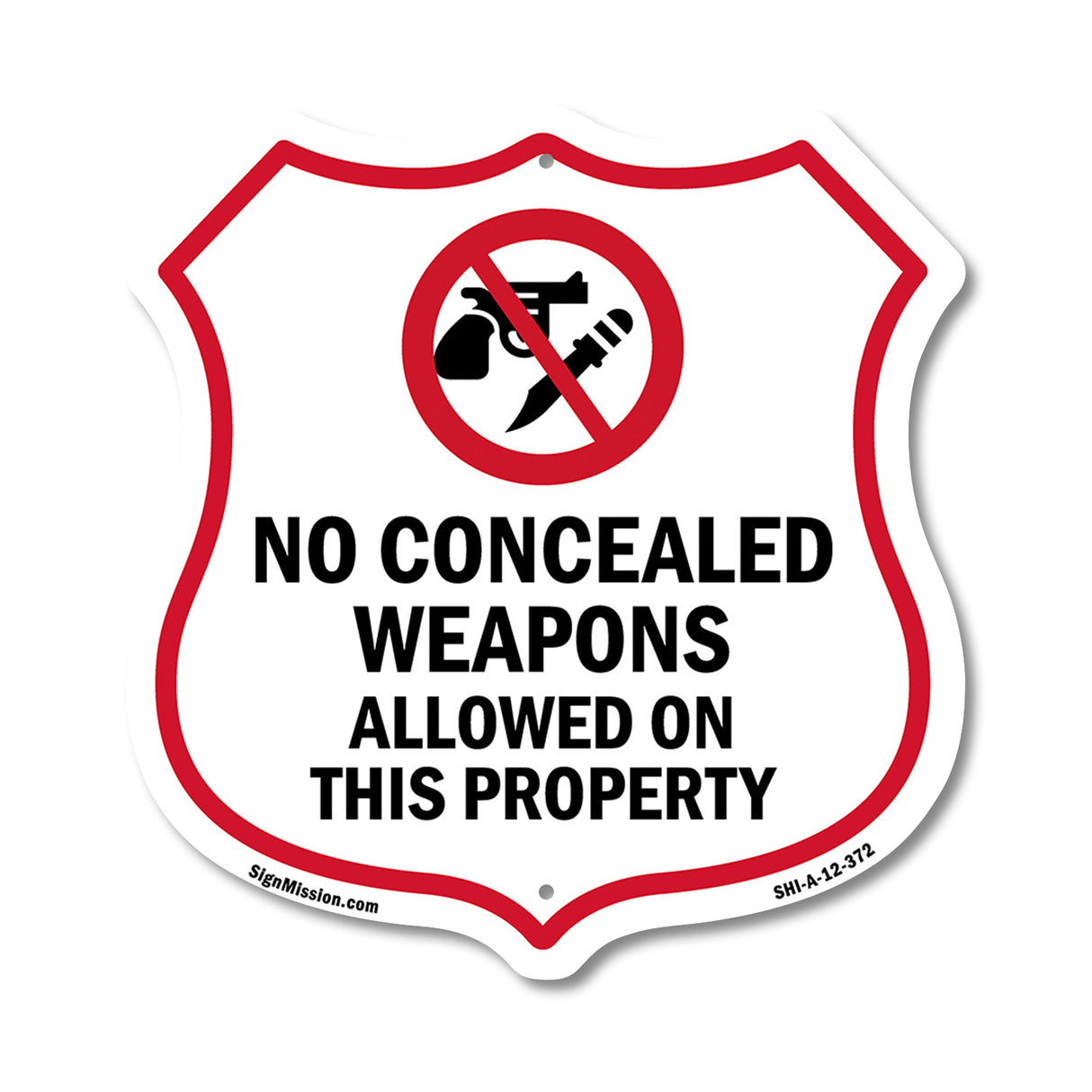 Concealed Carry Shield Sign No Concealed Weapons Allowed On This Property