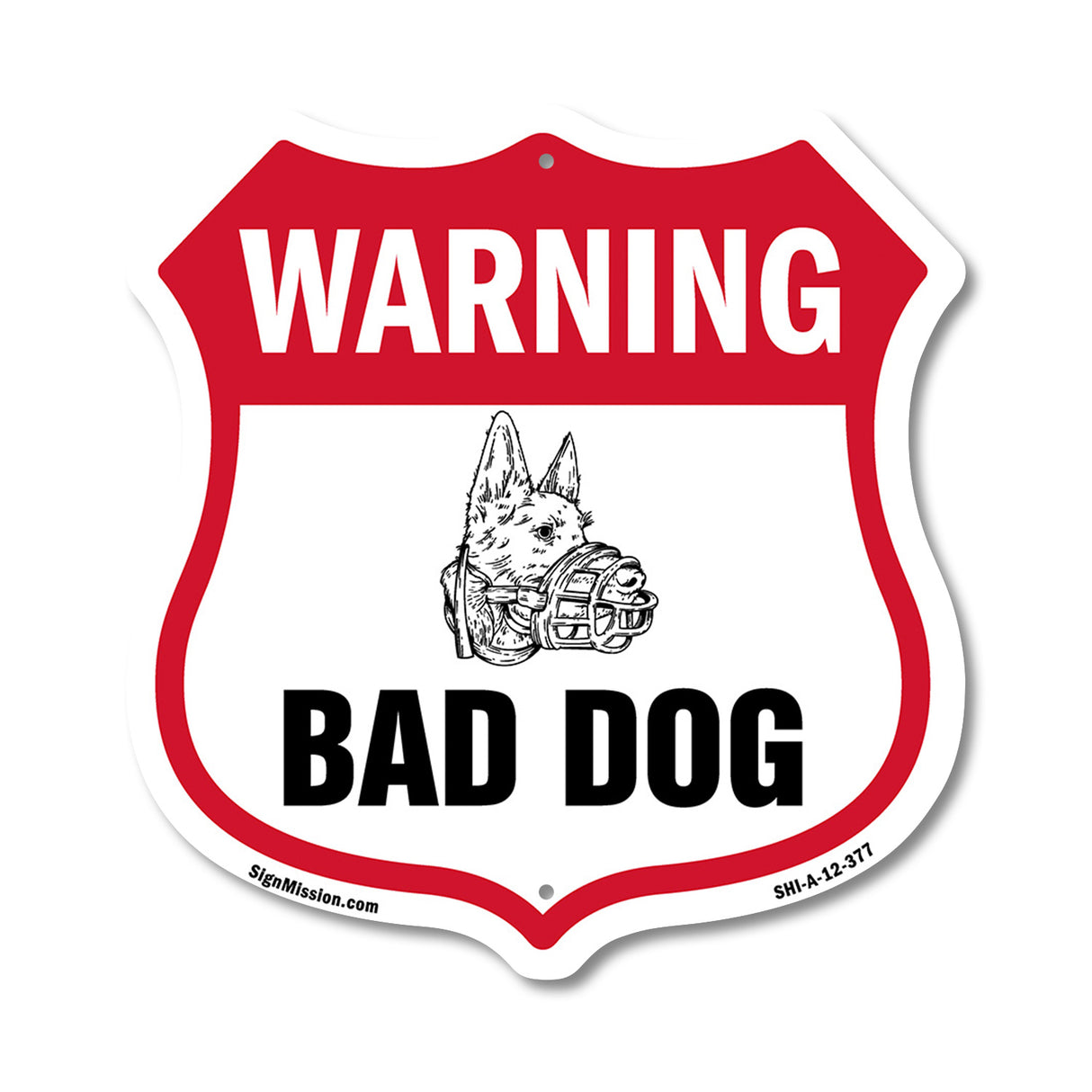 Dog Warning Shield Sign Bad Dog