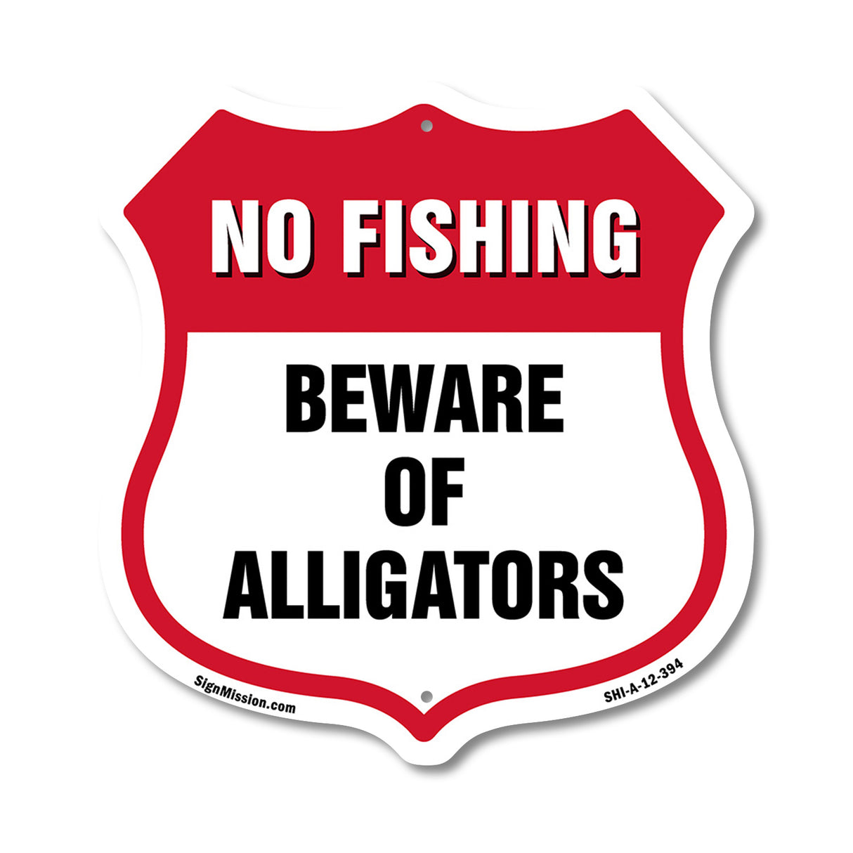 No Fishing Shield Sign Beware Of Alligators